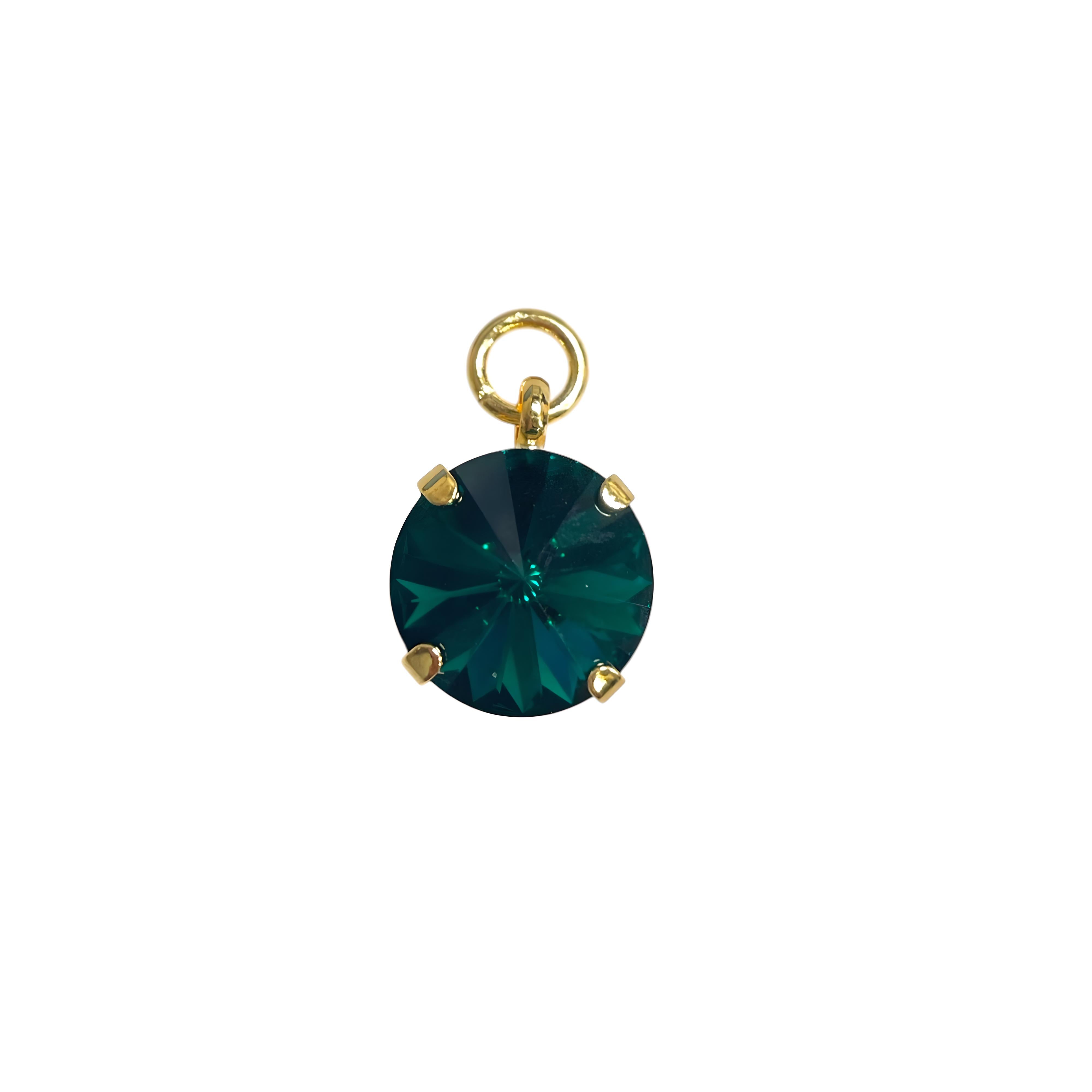 12mm Emerald Swarovski Crystal Charm - Let's Bag It