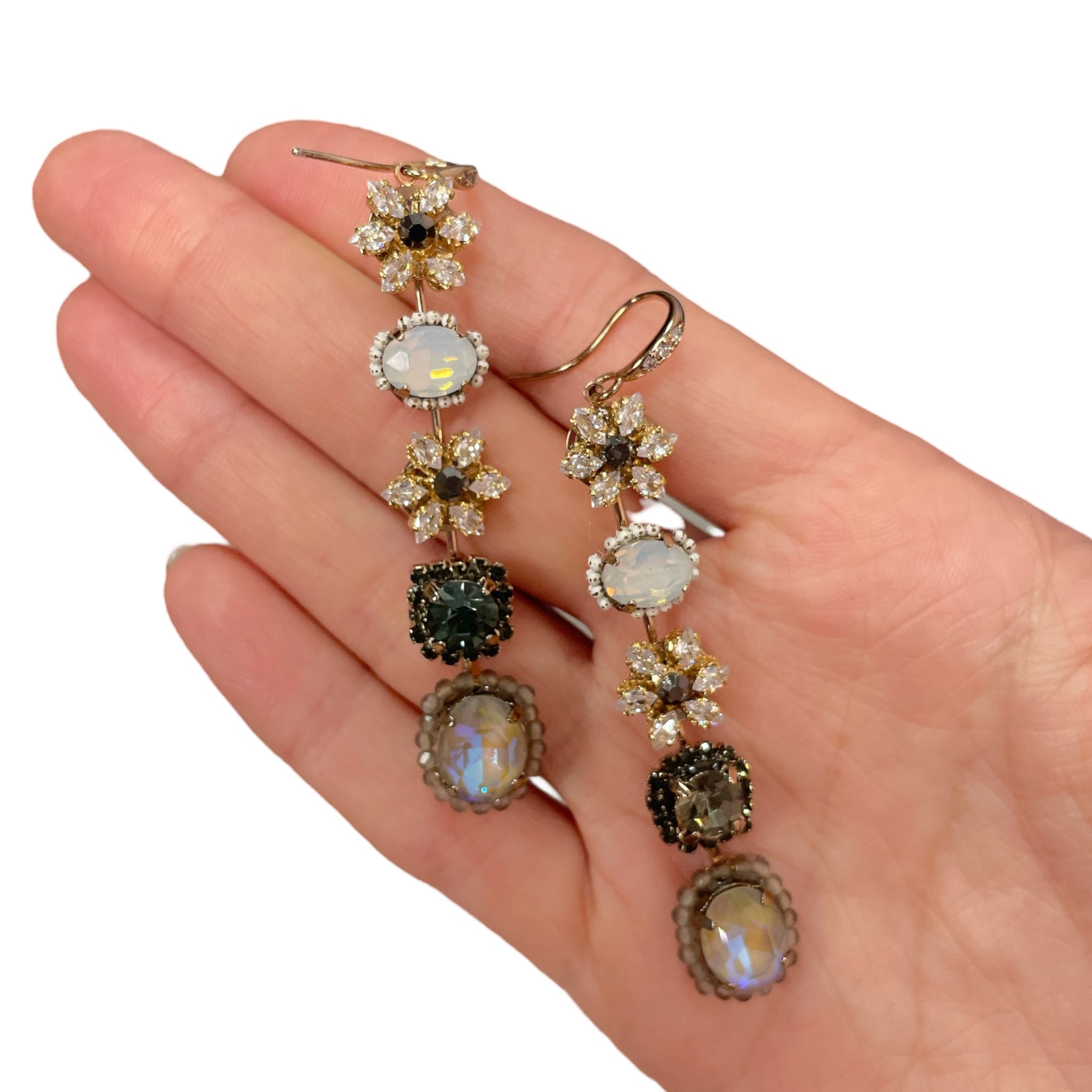 5 Tier Beaded Flower Drop Earrings - Let's Bag It