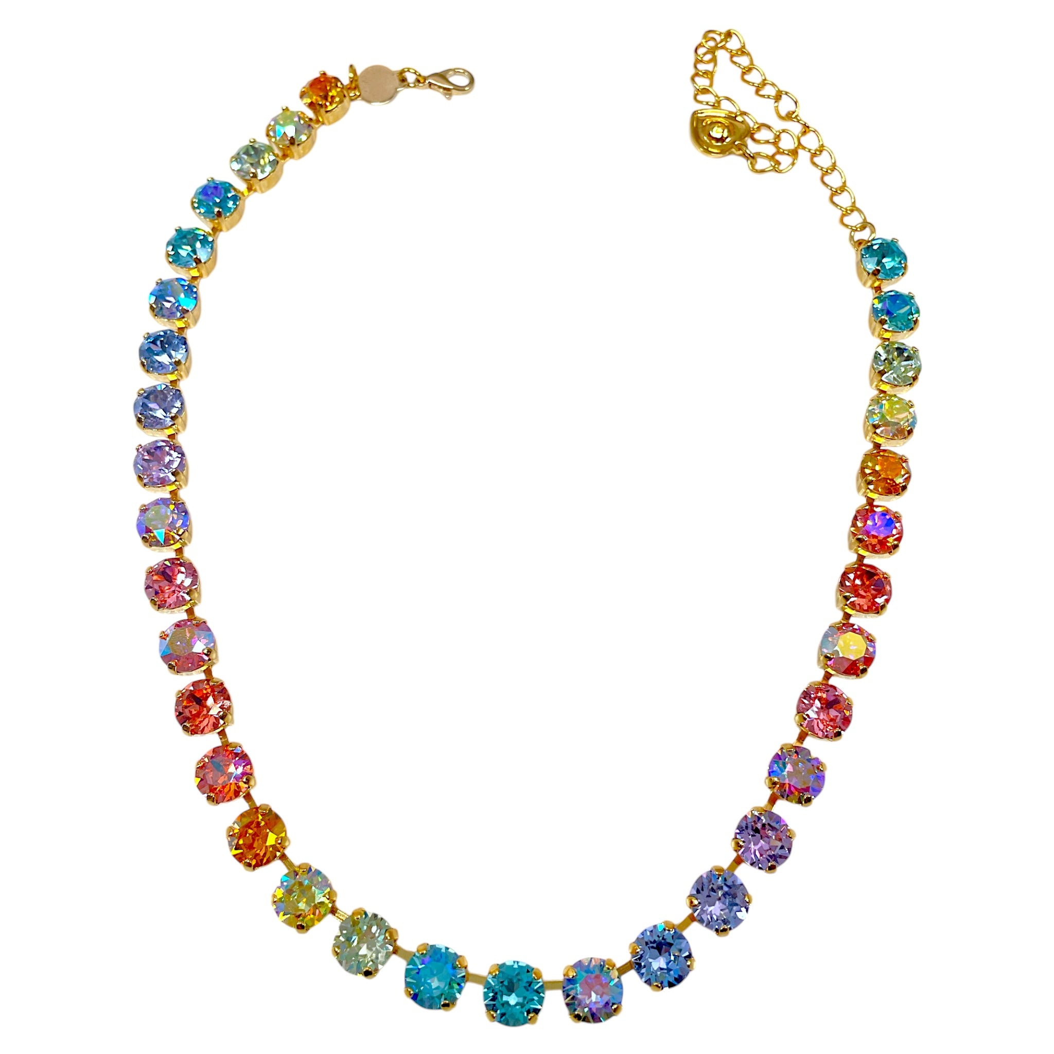 The Finest Crystal 8.5mm Pastel Rainbow Necklace - Let's Bag It