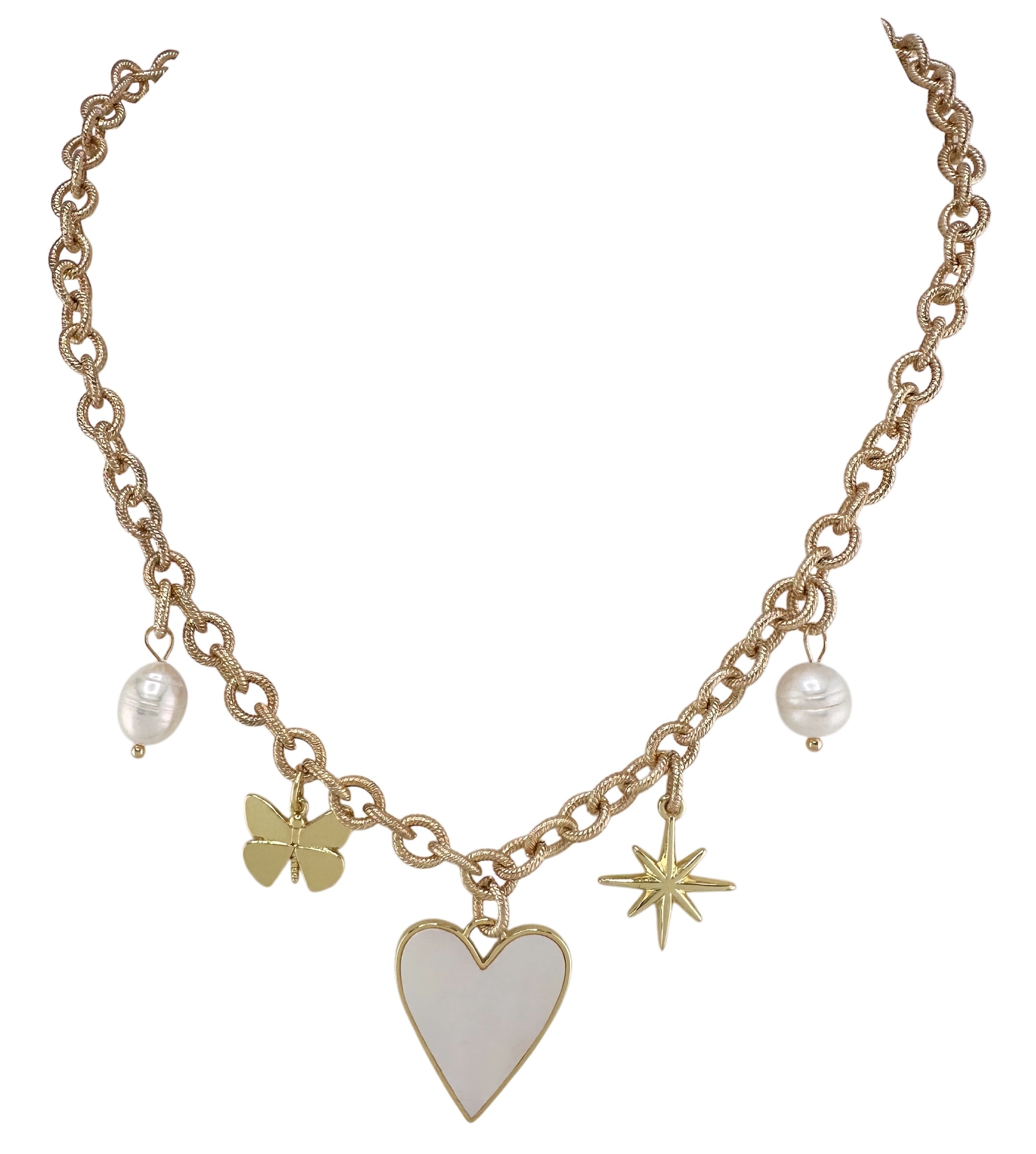 Coastal Vibes Heart Pearl Necklace