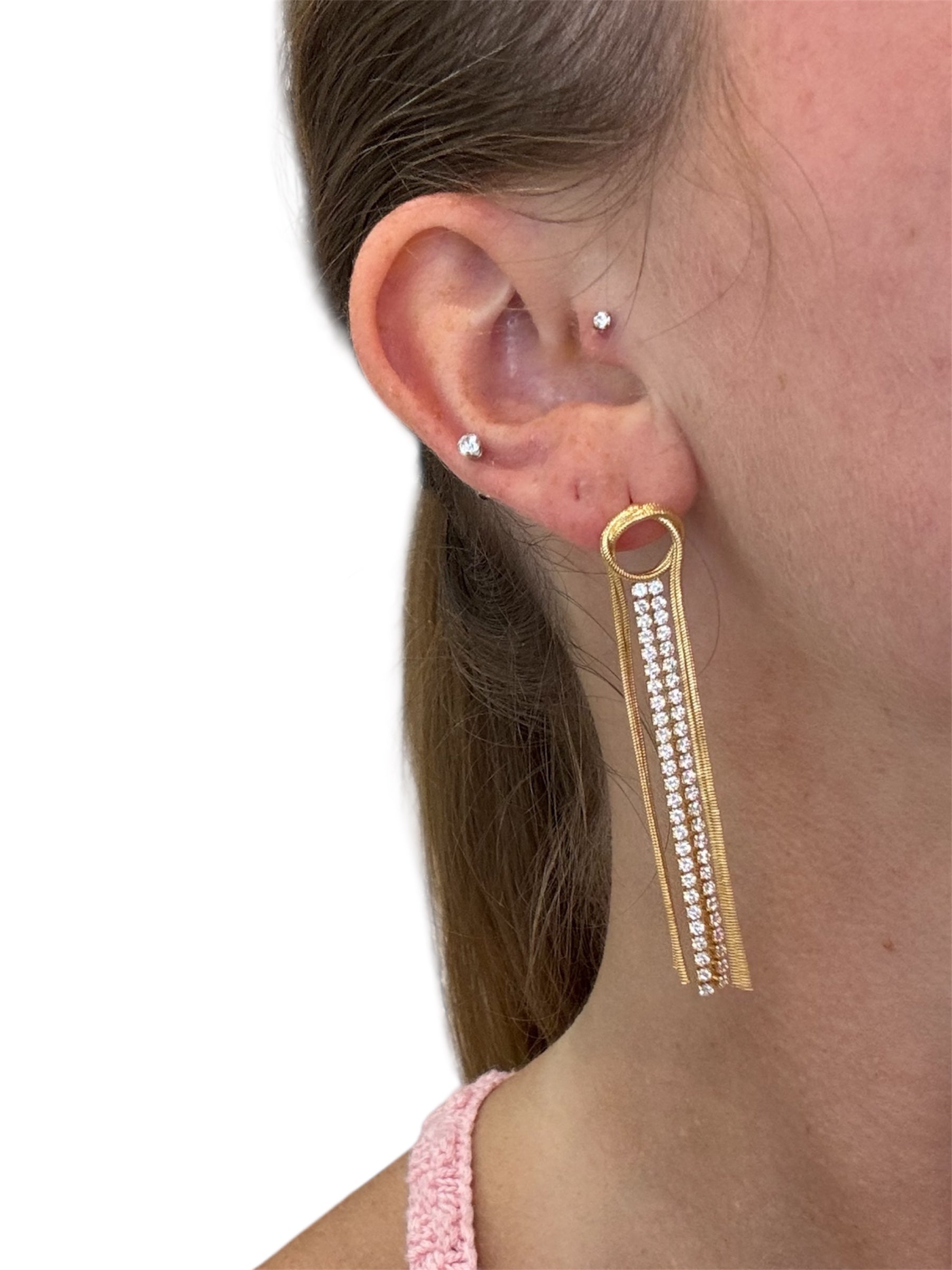 Sterling Silver Golden Cascade Earrings