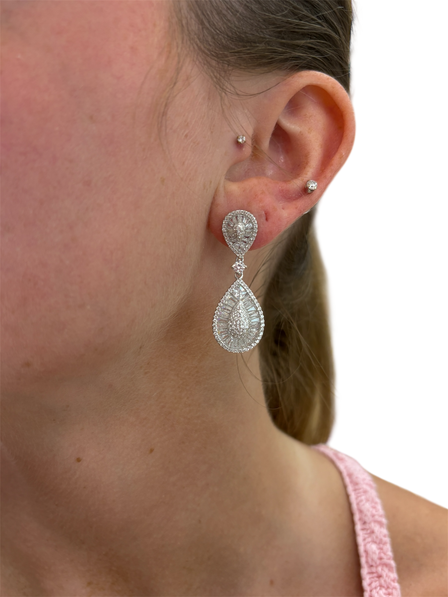 Vintage inspired droplet Earrings- Sterling Silver