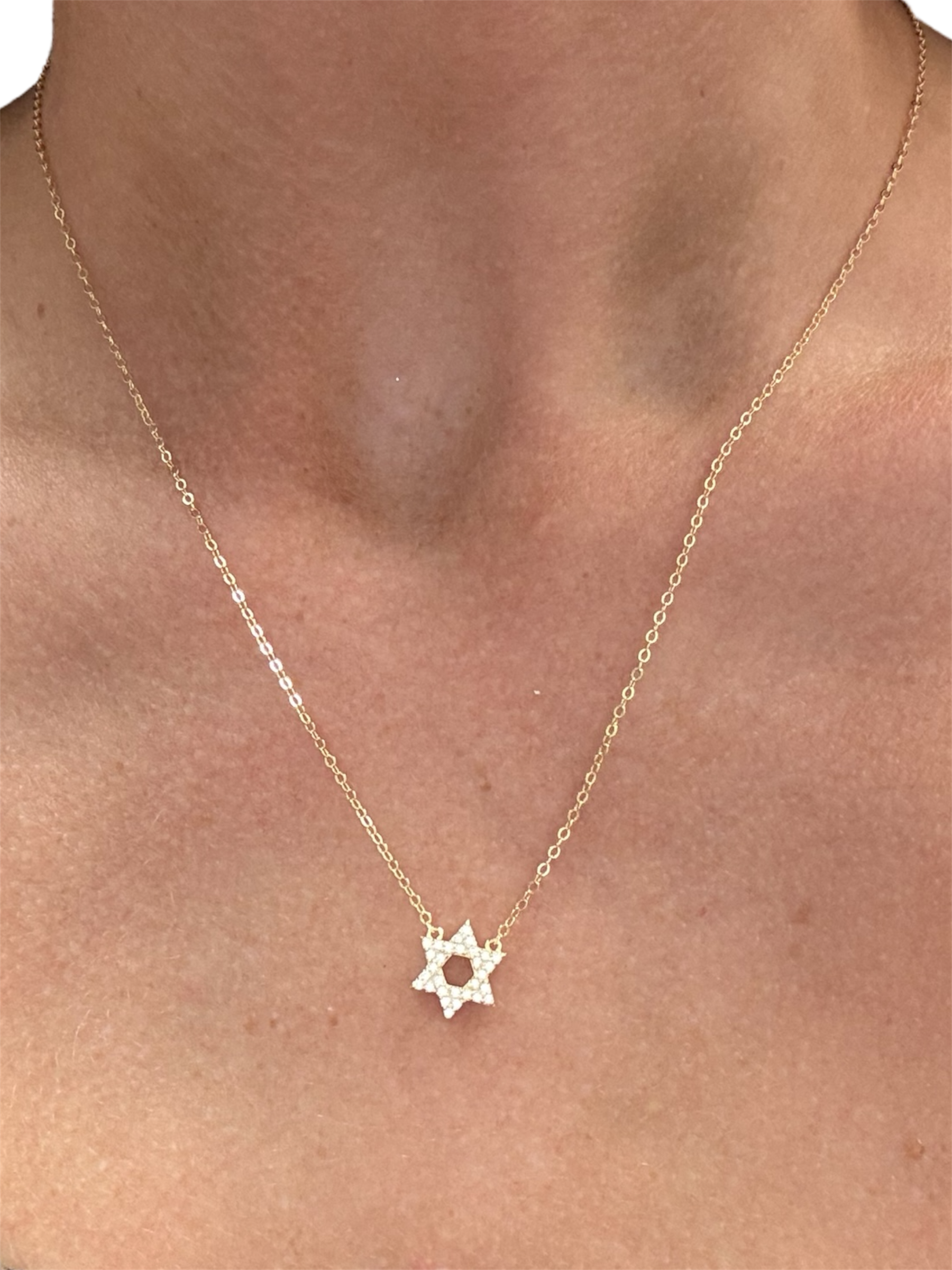 Diamond Star of David Necklace