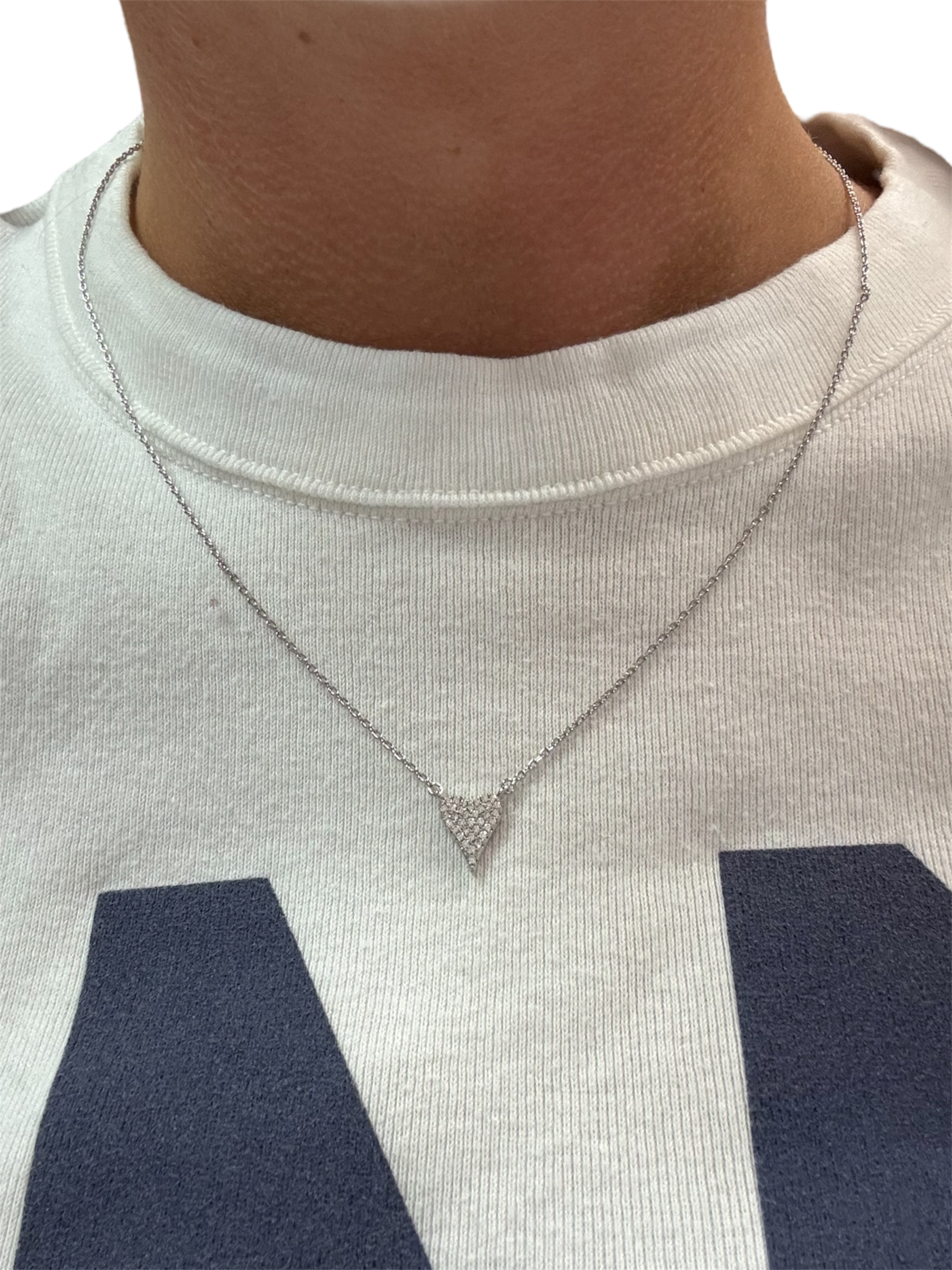 Heart CZ Necklace - Sterling Silver 925