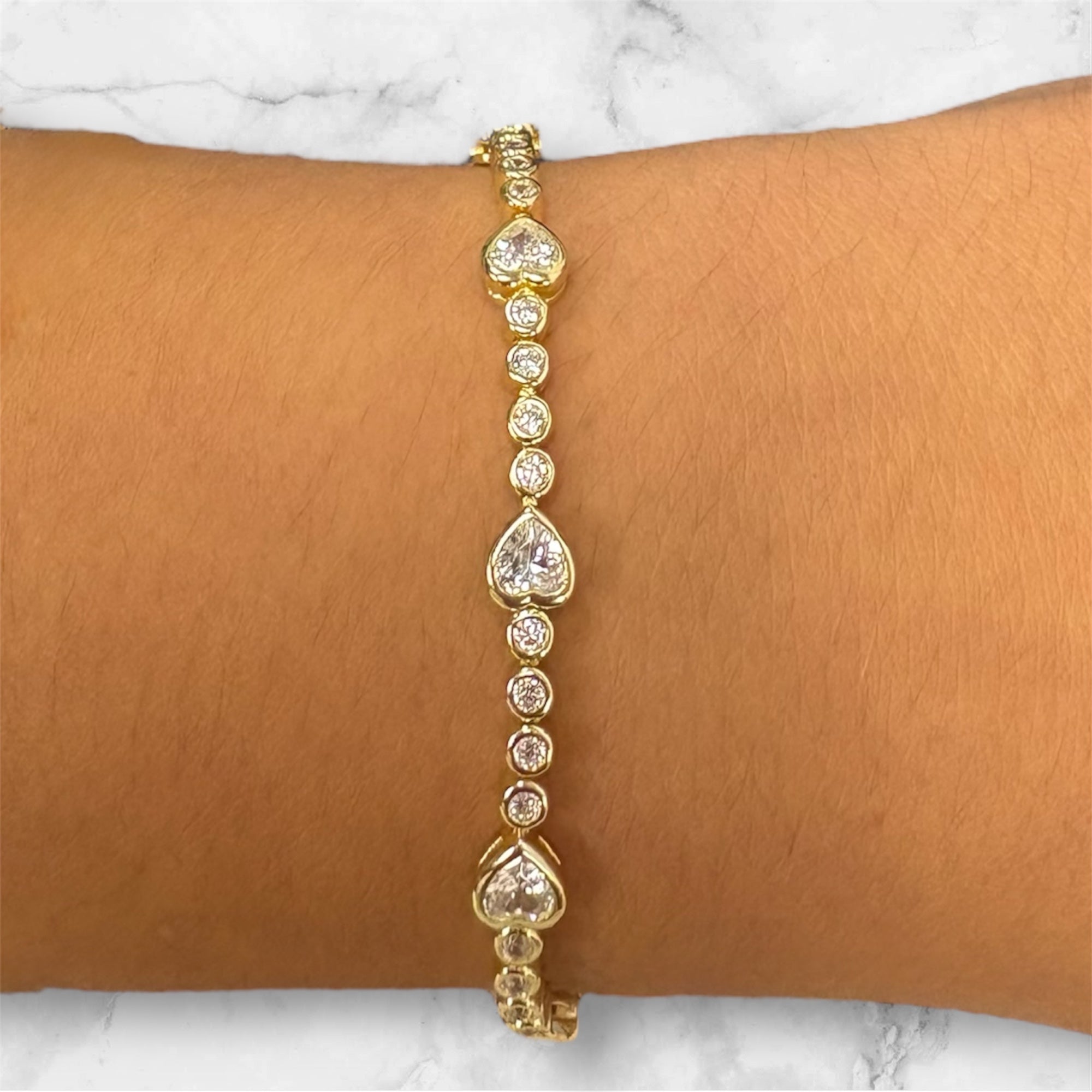 Heart Tennis Bracelet