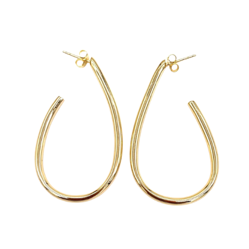 Teardrop Half Hoop Earring - Sterling Silver