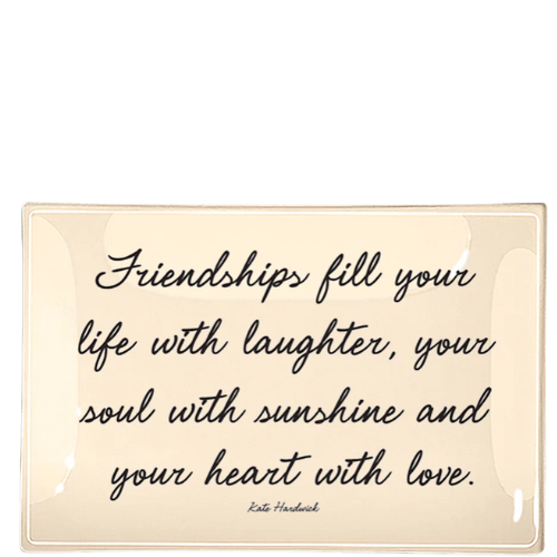 Friendships Fill Your Life Decoupage Glass Tray
