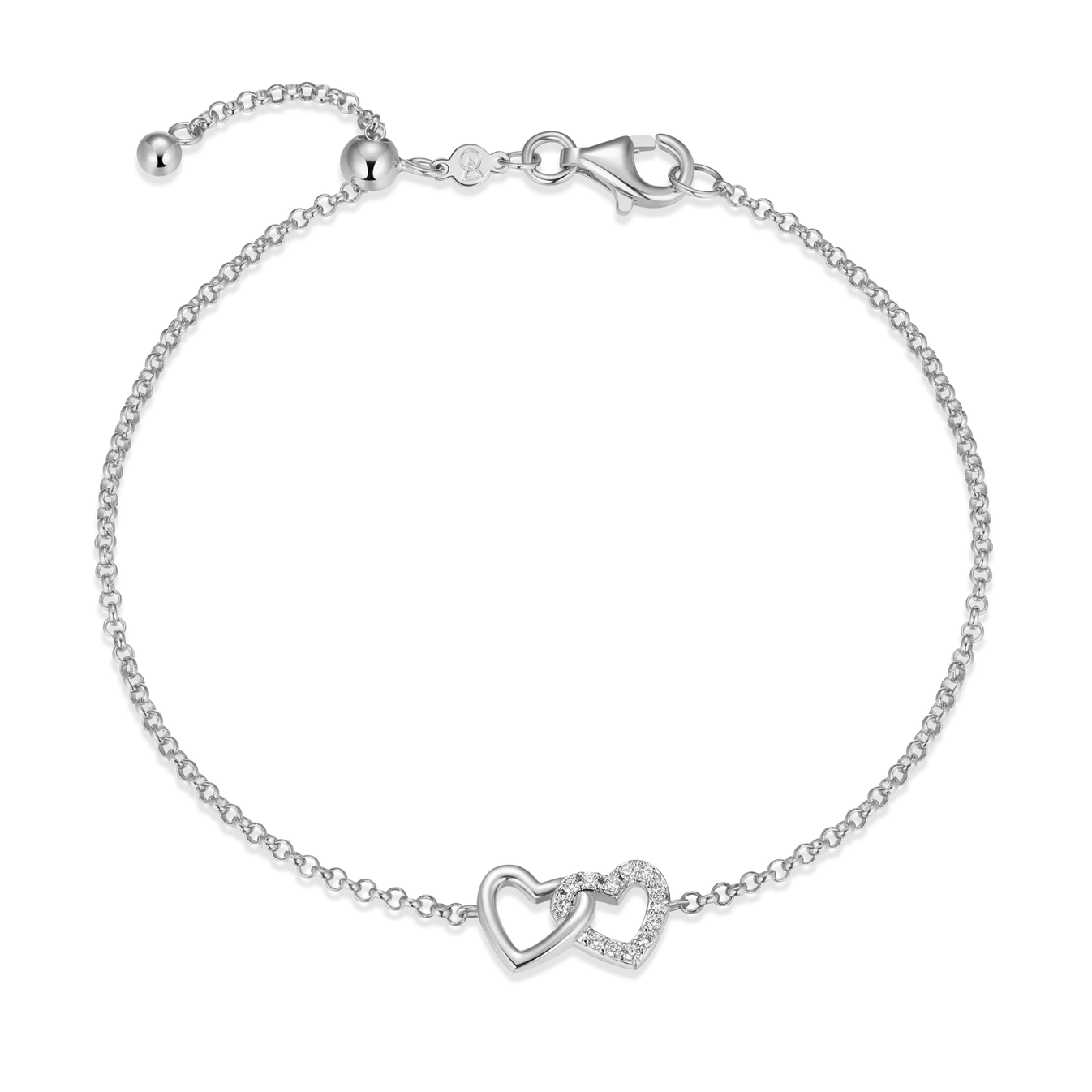 Monte Luna Open Twin Heart Bolo Bracelet - BB0010W
