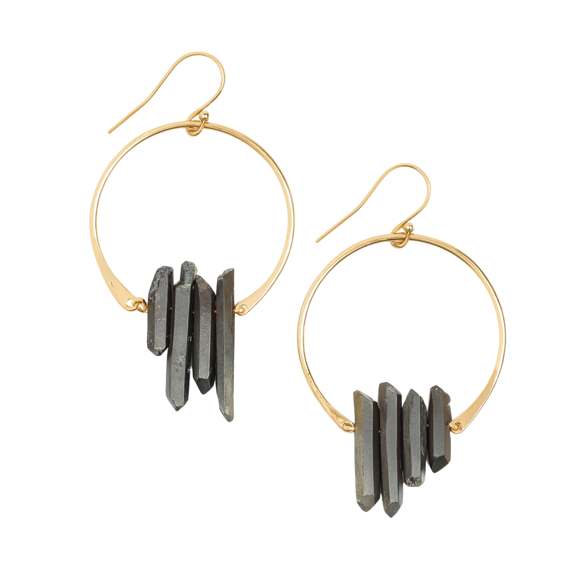 Super Nova Earrings - Black Metallic Quartz