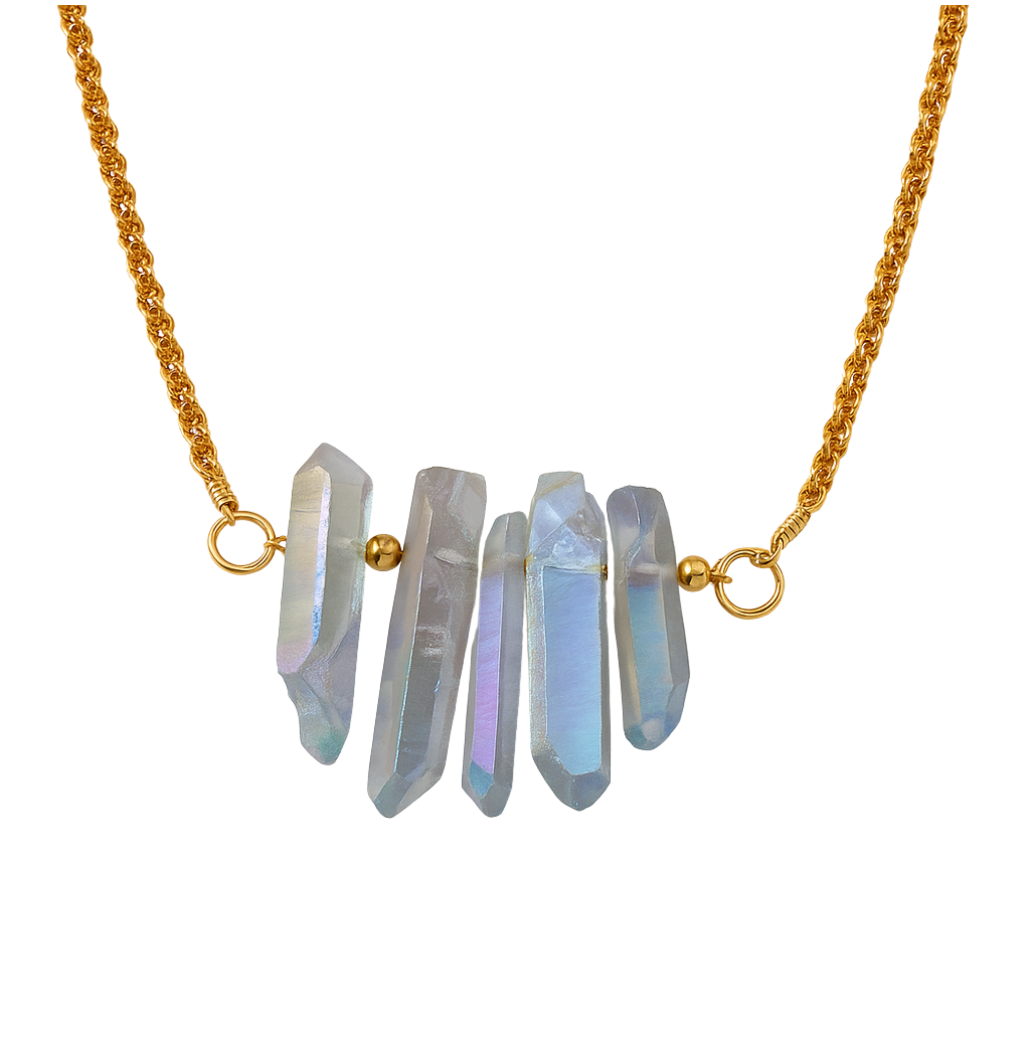 Rainy Day Necklace - Rainbow Quartz