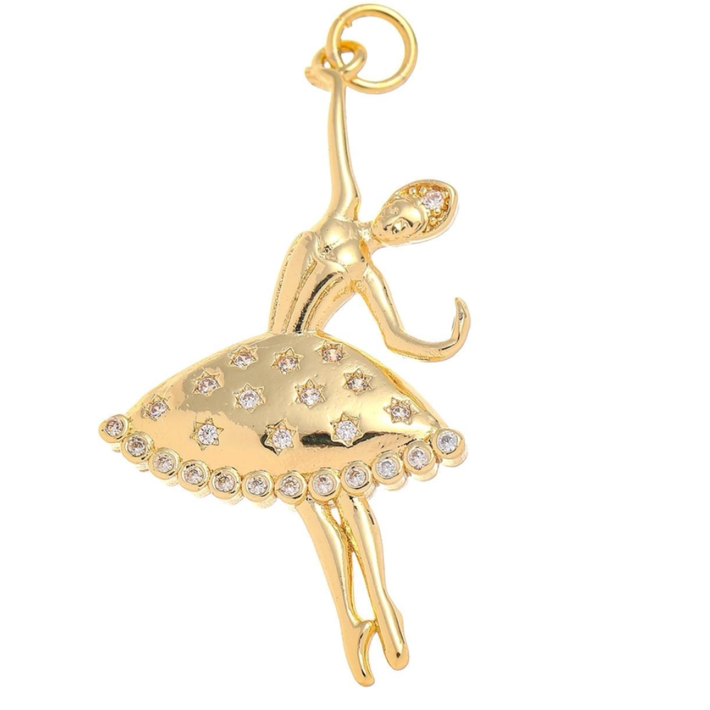 Gold Ballerina Figurine Charm