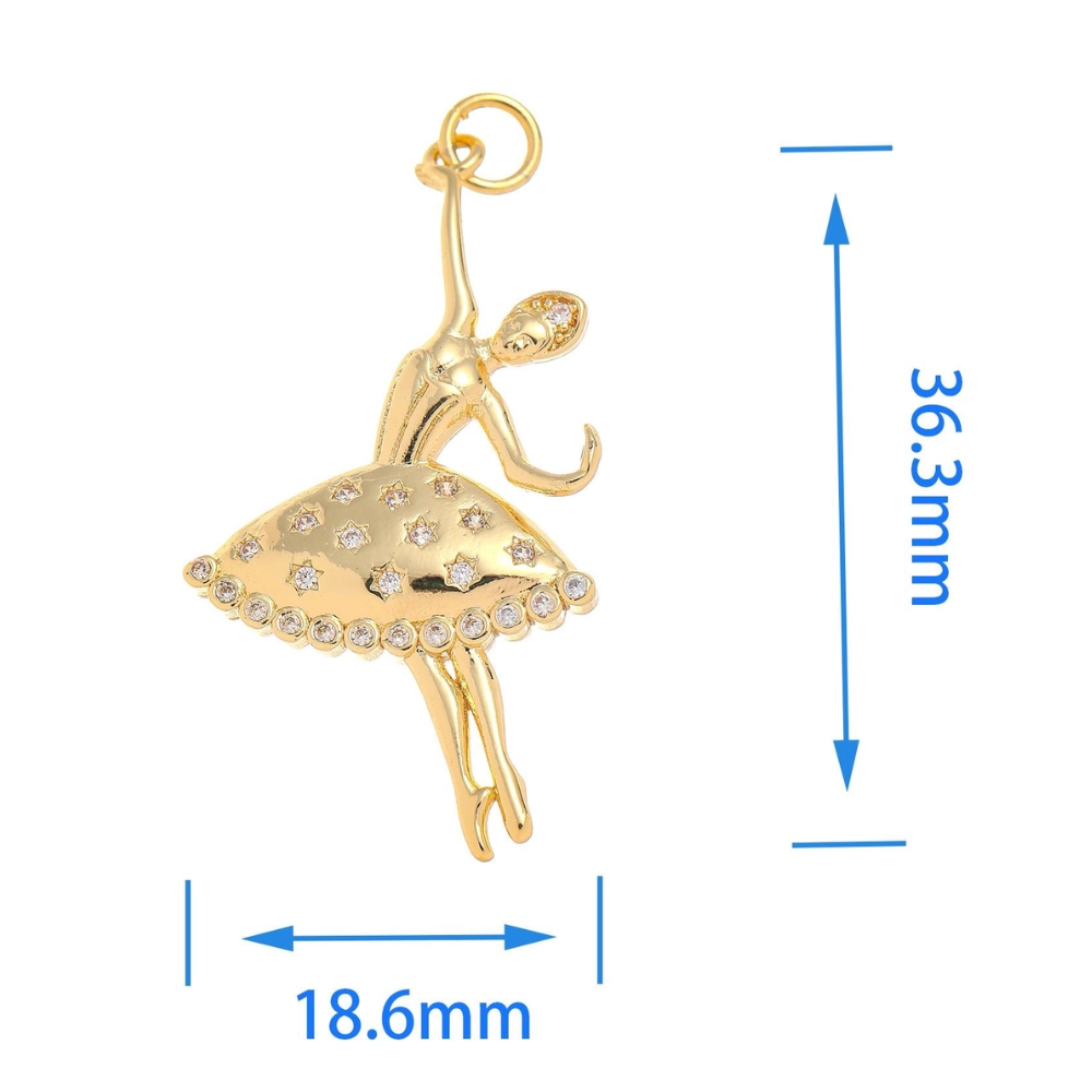 Gold Ballerina Figurine Charm