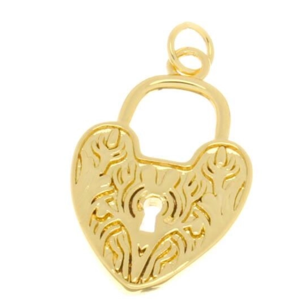 Heart Padlock & Key Charm