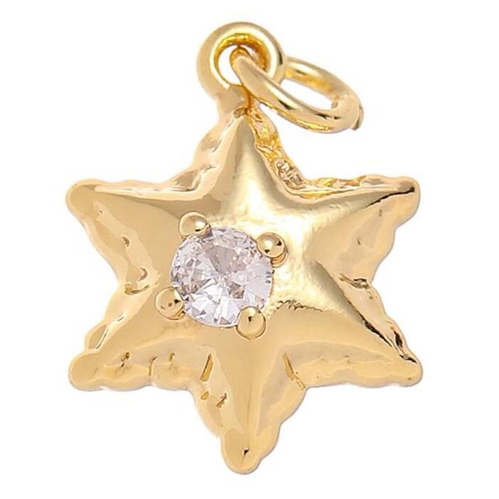 Gold Star & Helium Birthday Balloon Charm