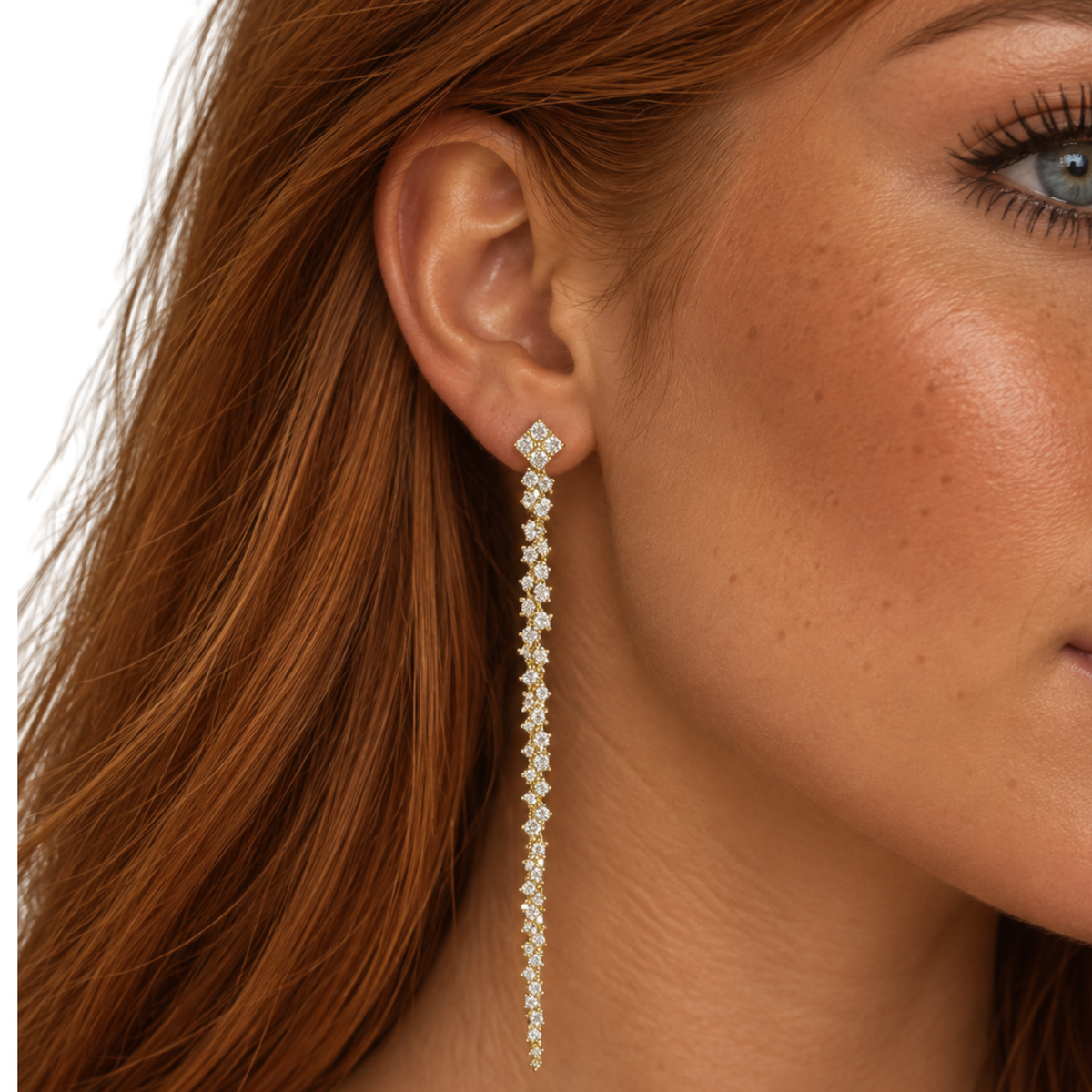 CZ Luxe Dangle Evening Earrings - Sterling Silver