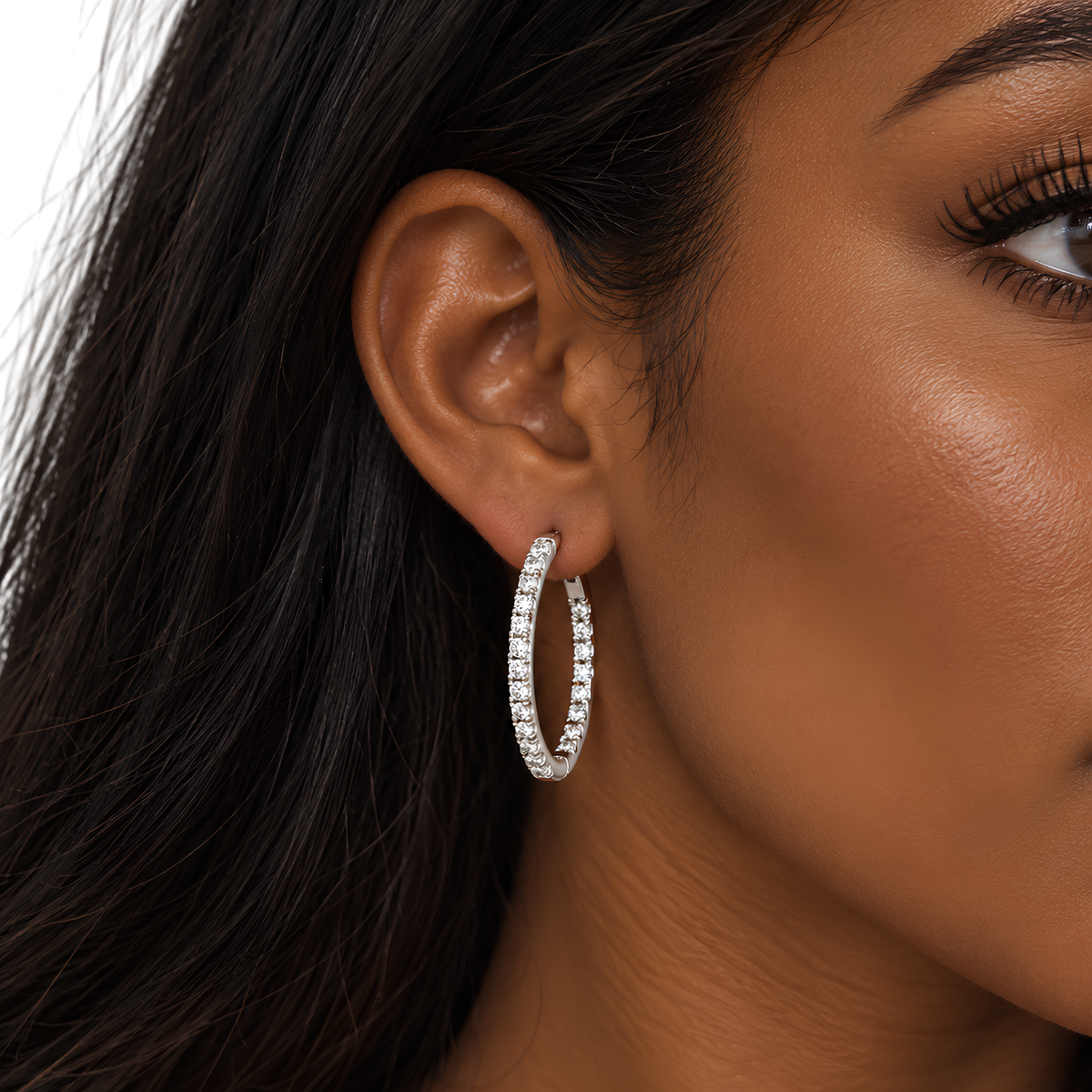Small CZ Sterling Silver Wrap Around Hoops