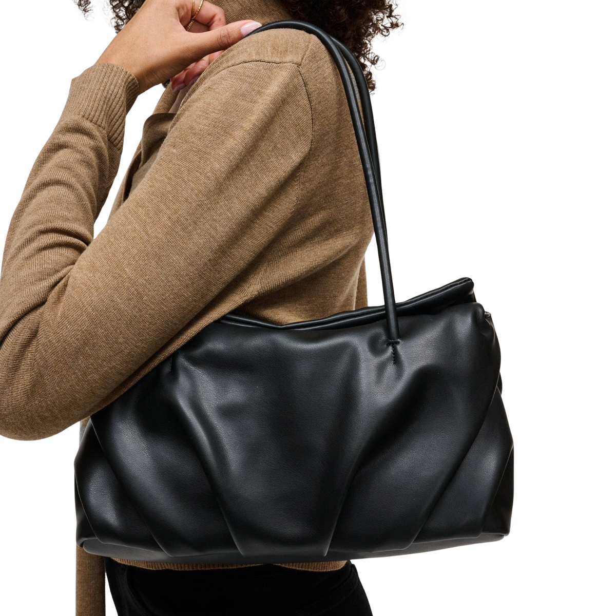 Urban Expressions Ryker Satchel with leather accents, featuring a structured design, top handles, and a spacious interior.