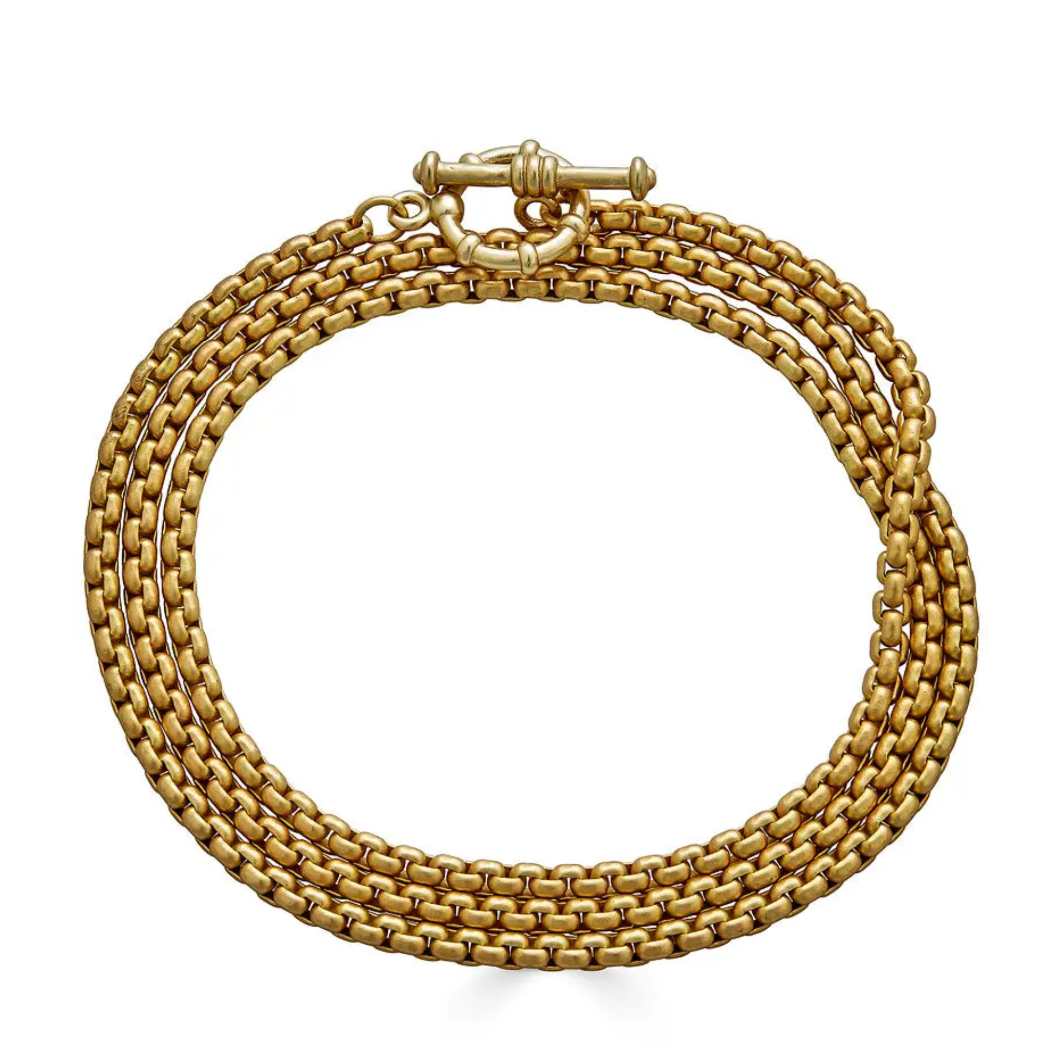 Gold Box Chain Lariat Necklace-Bracelet - Let's Bag It