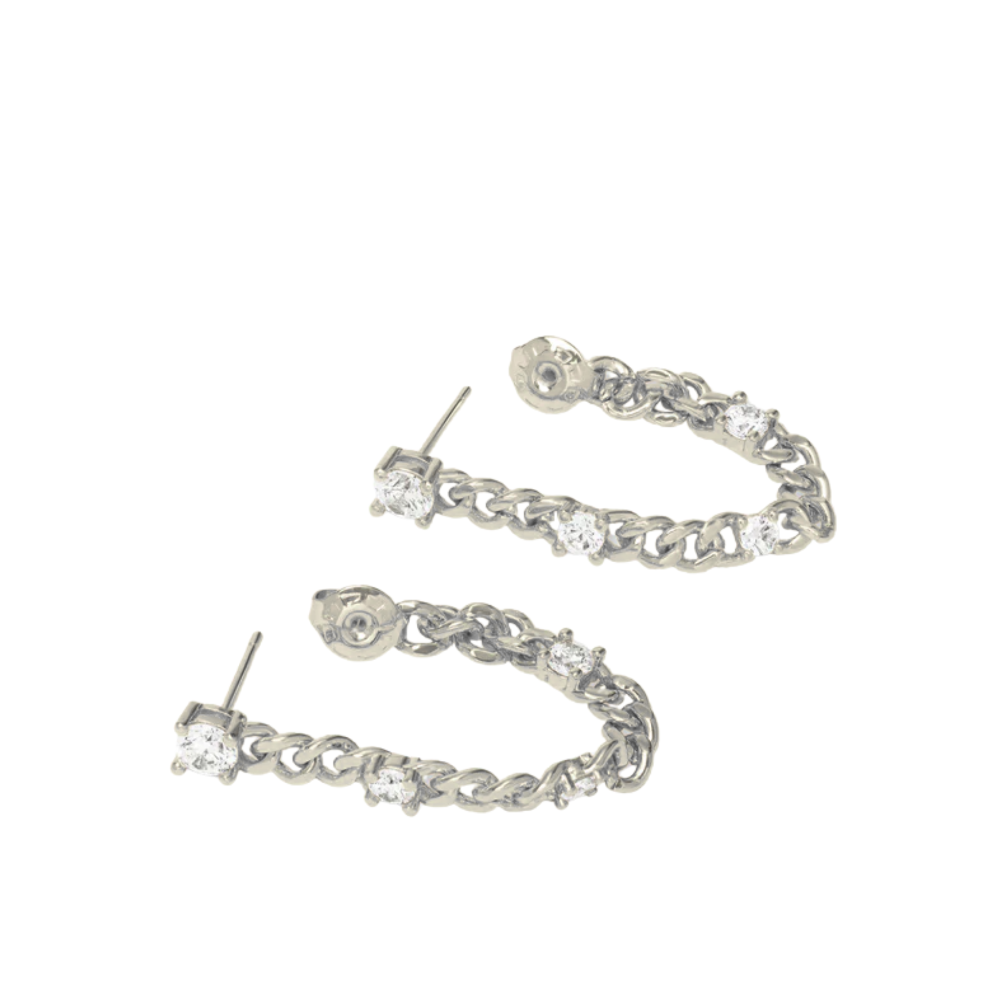 Julian Triple Diamond Soft Chain Hoops