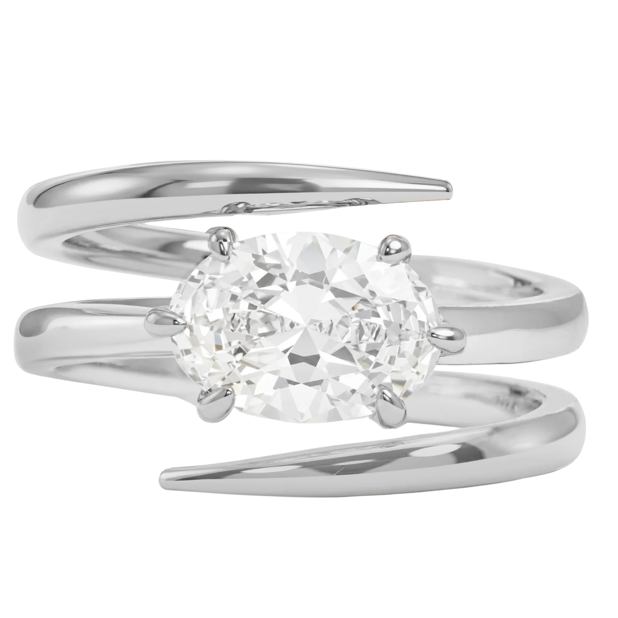 Melinda Maria She's on Point Lasso Ring featuring a sleek, modern design with a polished gold finish and minimalist style.