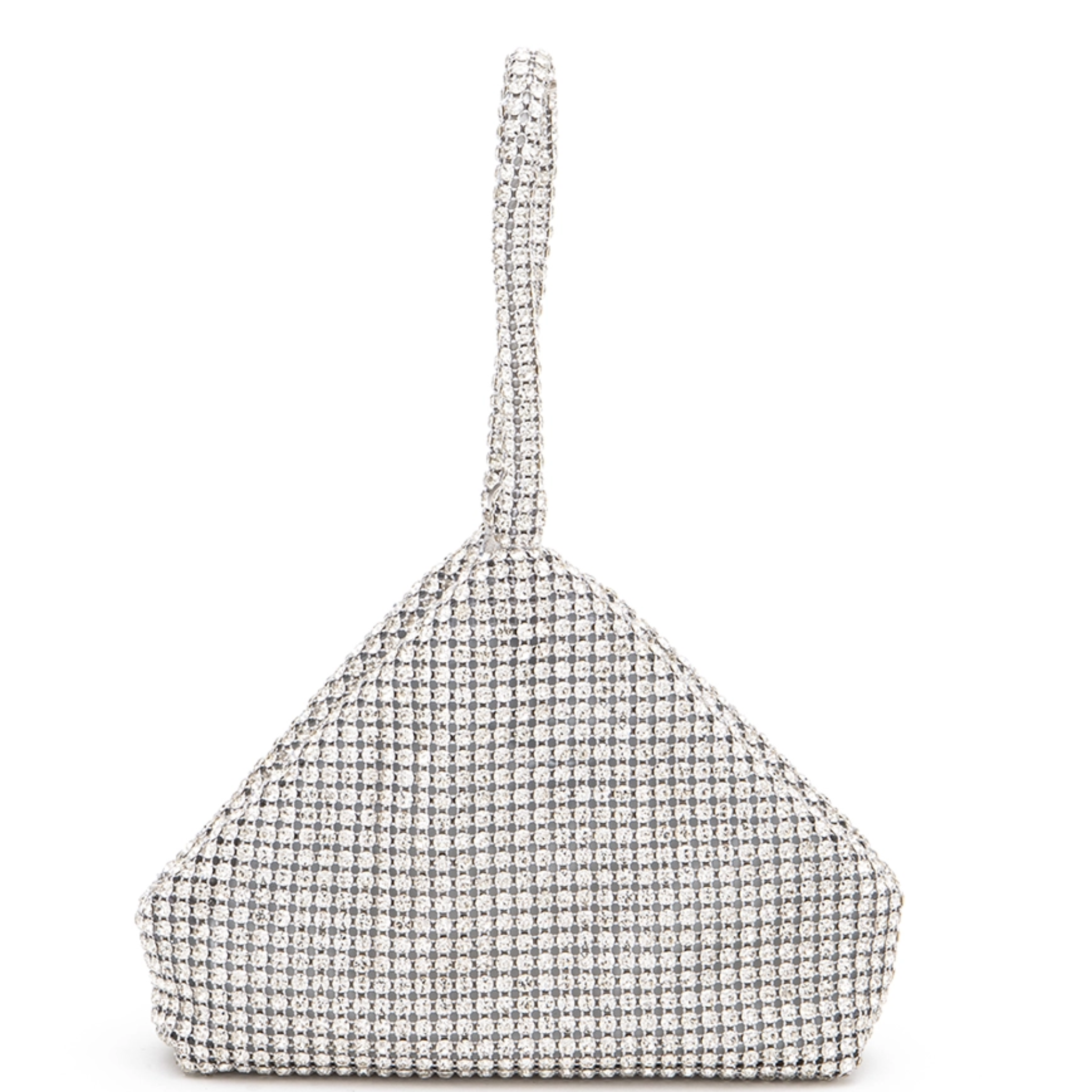 Full stone top handle soft triangle clutch bag, evening bag style with elegant design and structured shape, by Private label.