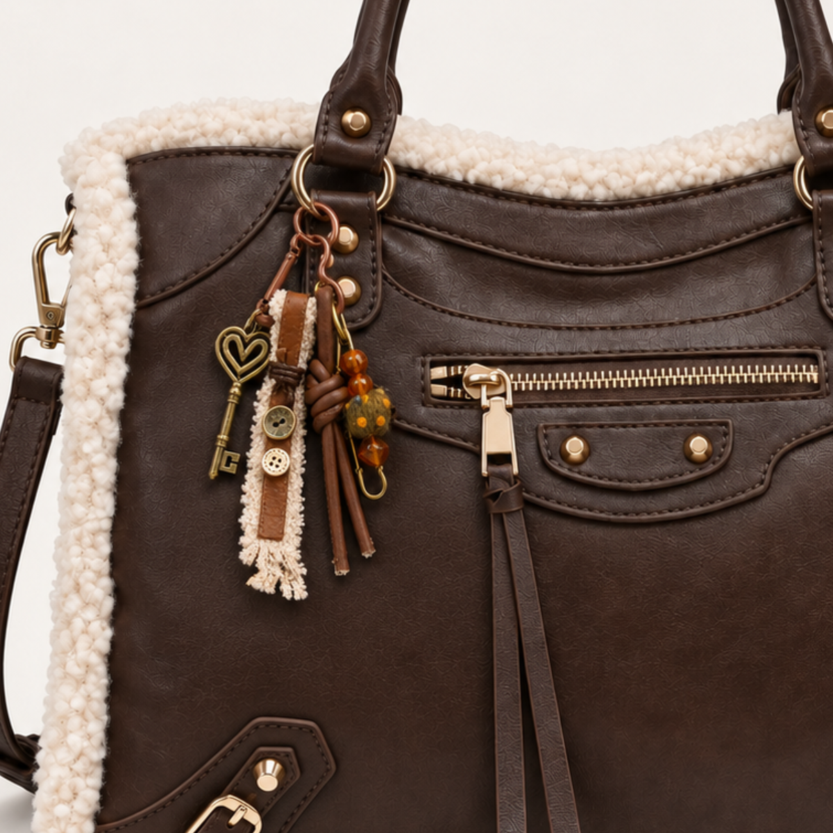Vintage Key Braided Cords Keychain Bag Charm