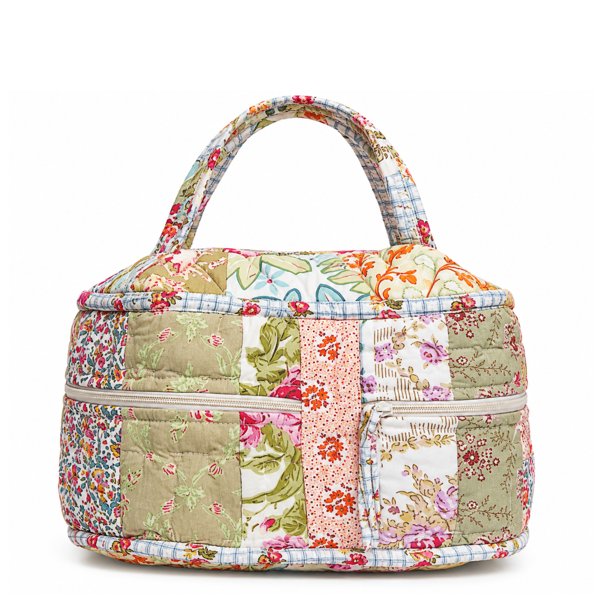 Crafted Vintage Floral Patchwork Quilted Makeup Bag