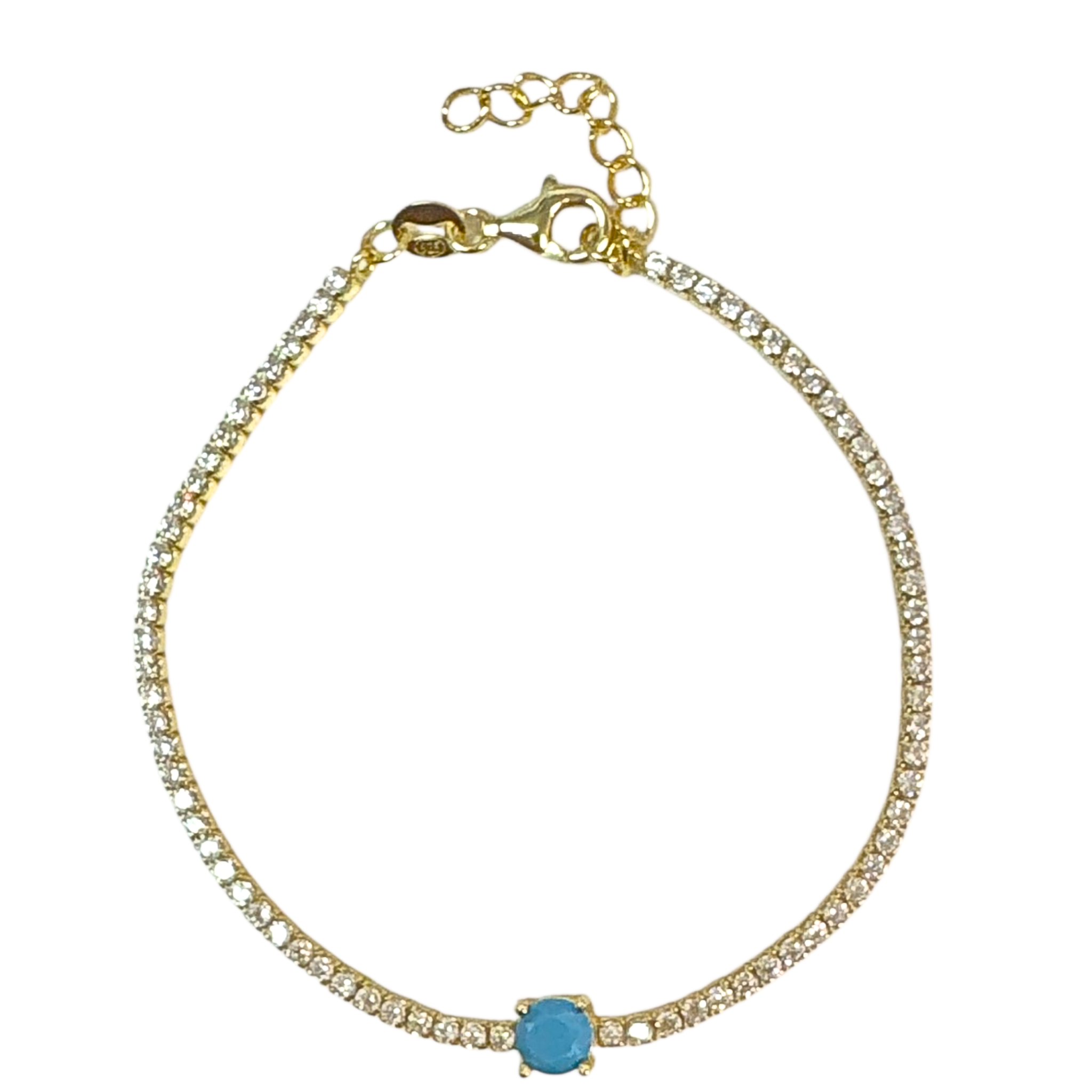 Blue stone tennis bracelet