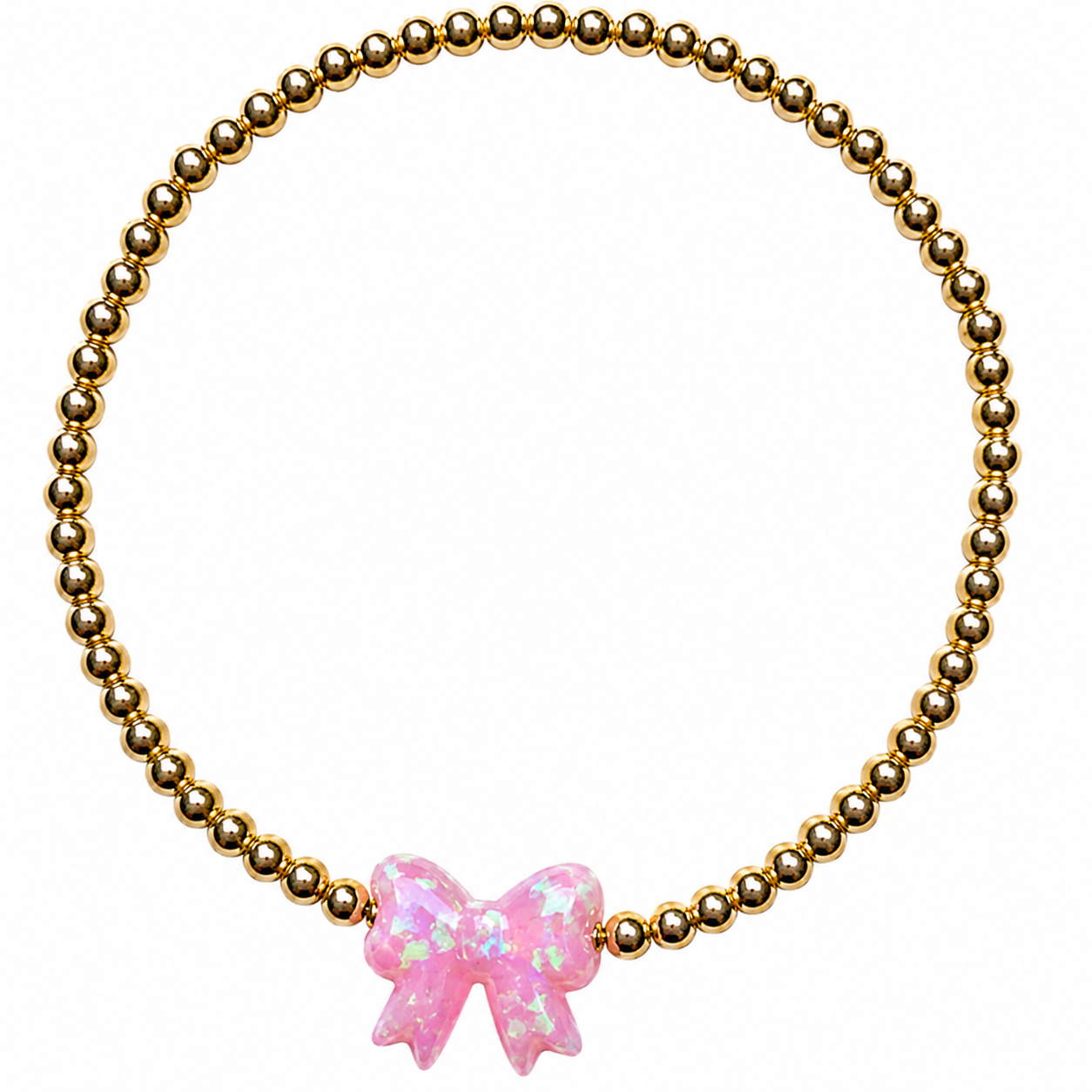 Bow Charm Beaded Bracelet