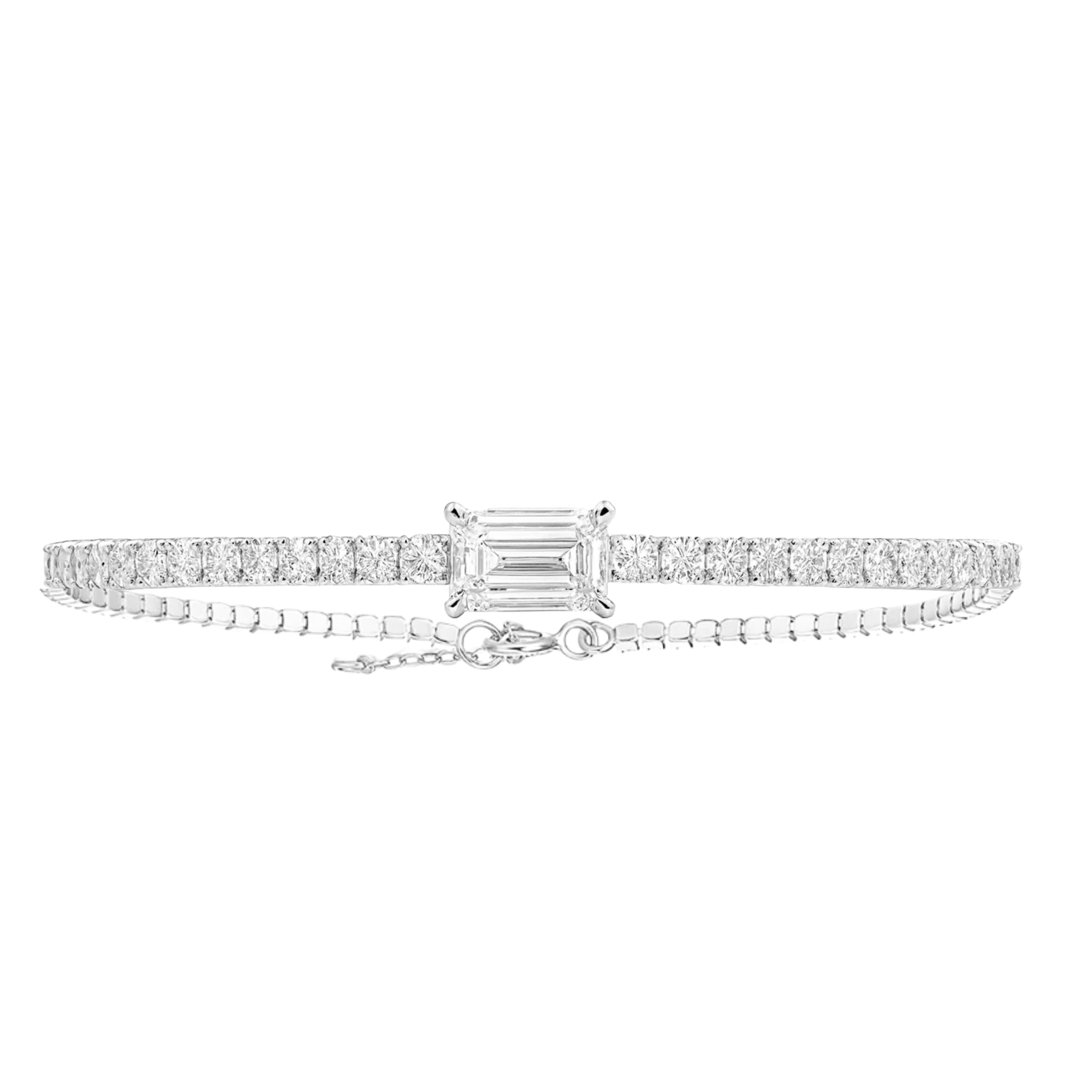Rectangle Cut Tennis Bracelet