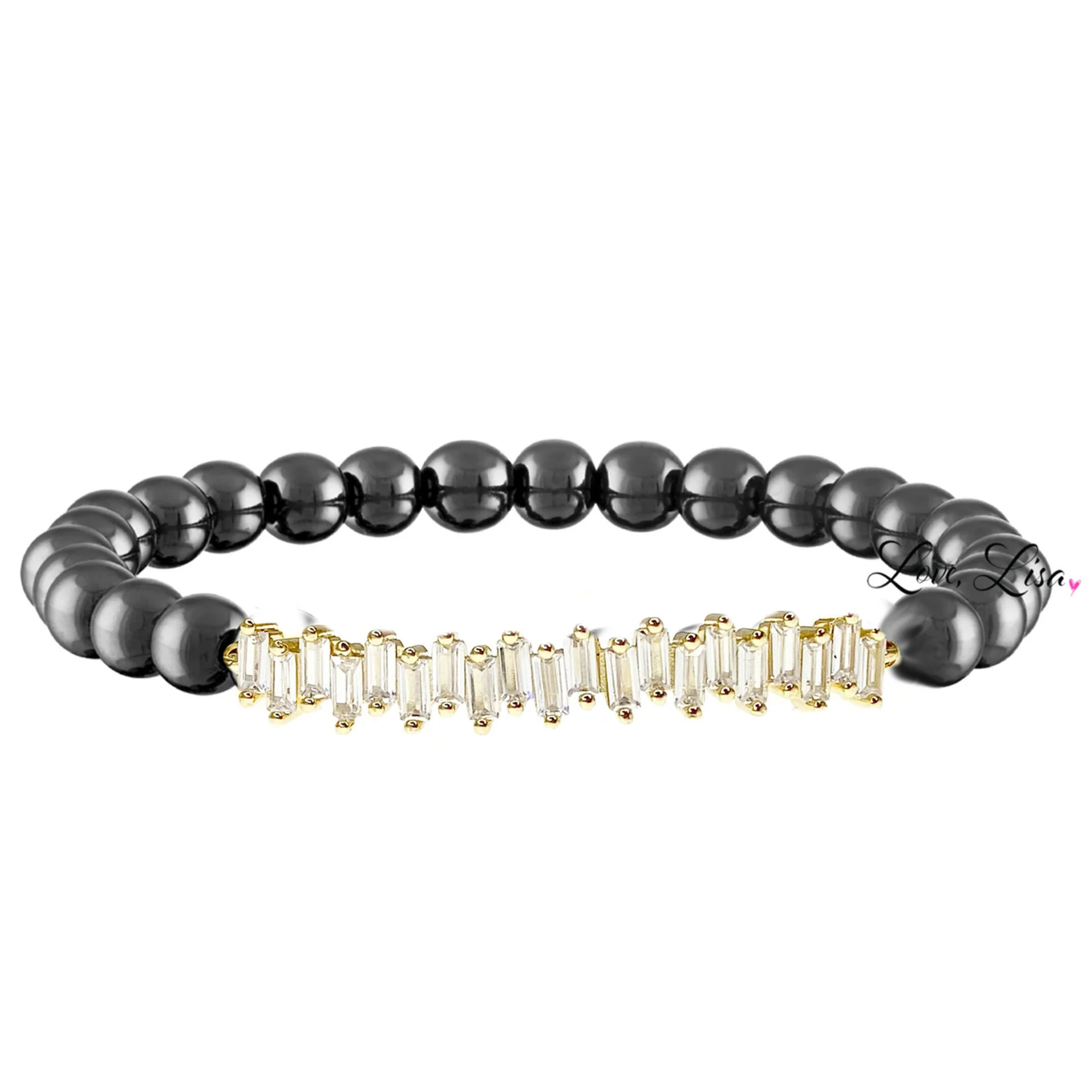 Baguette Stretch Beaded Bracelet