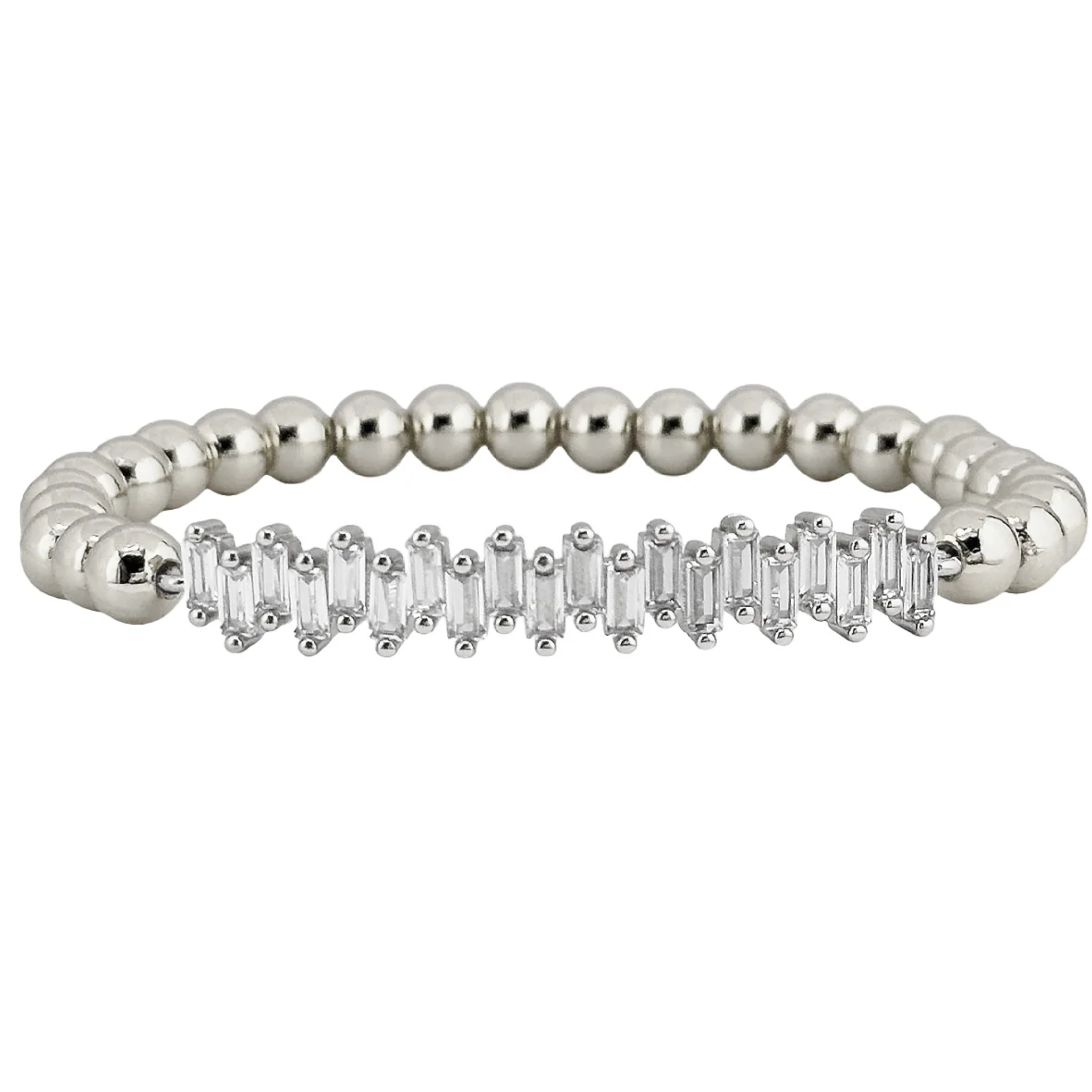 Baguette Stretch Beaded Bracelet