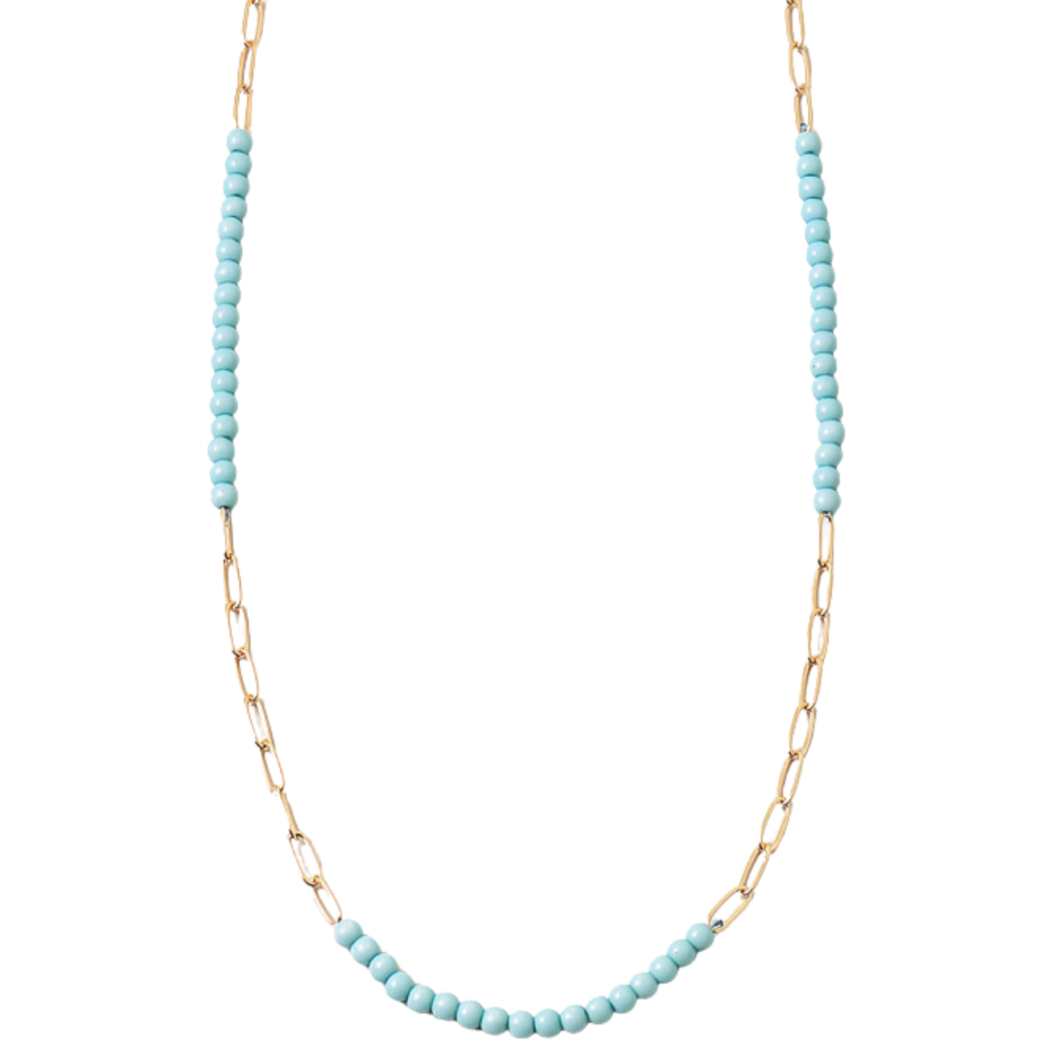 Turqouise with gold chain necklace