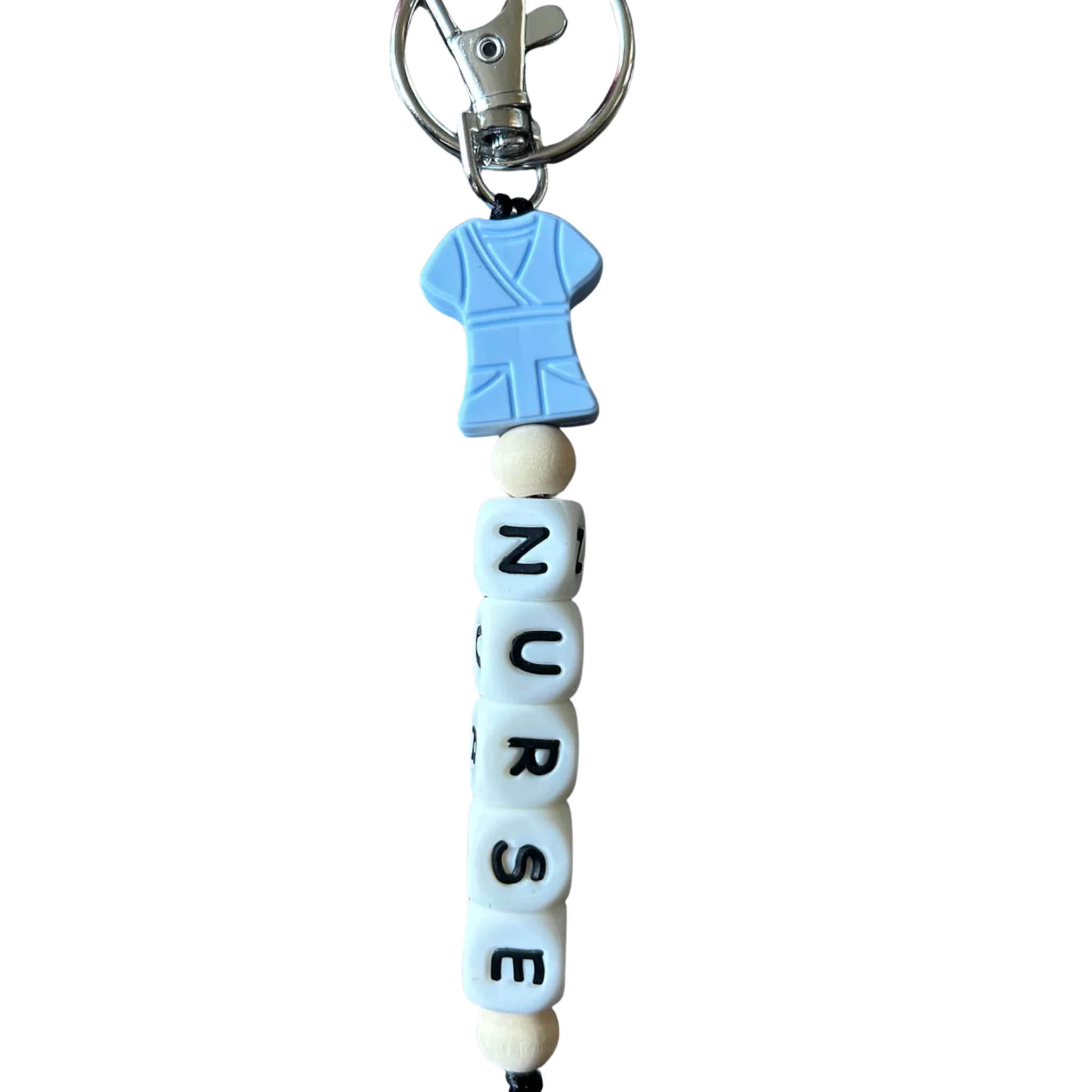 Nurse Scrubs Silicone Bead Keychain