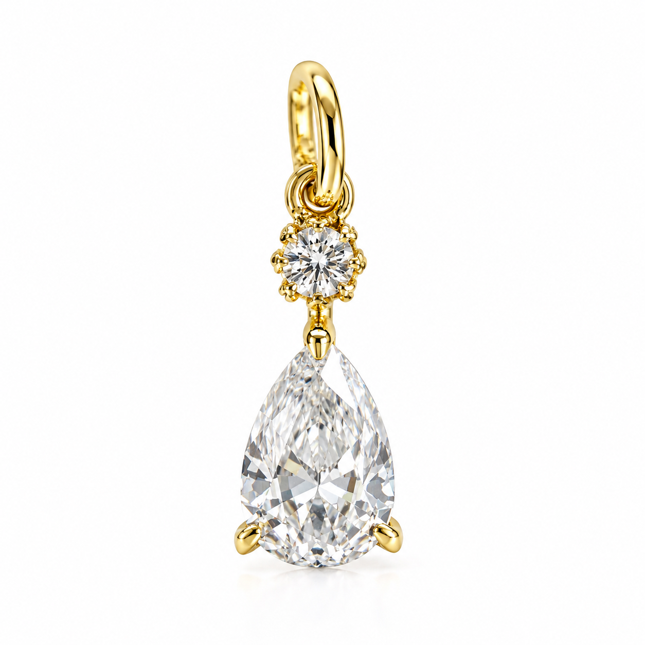 Round & Teardrop Zircon Charm