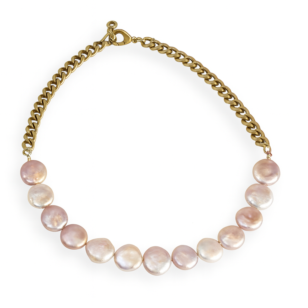 CHAMPAGNE PEARL & CURB (LIMITED-EDITION) - 17" L