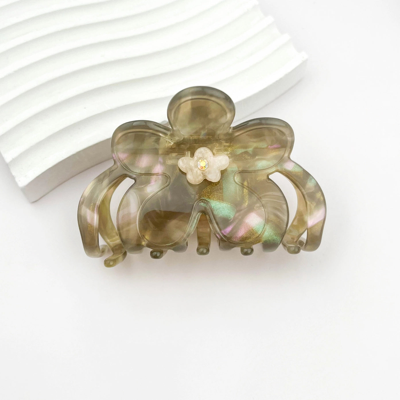 Minimalist Flower Hair Claw Clip, Elegant Floral Design