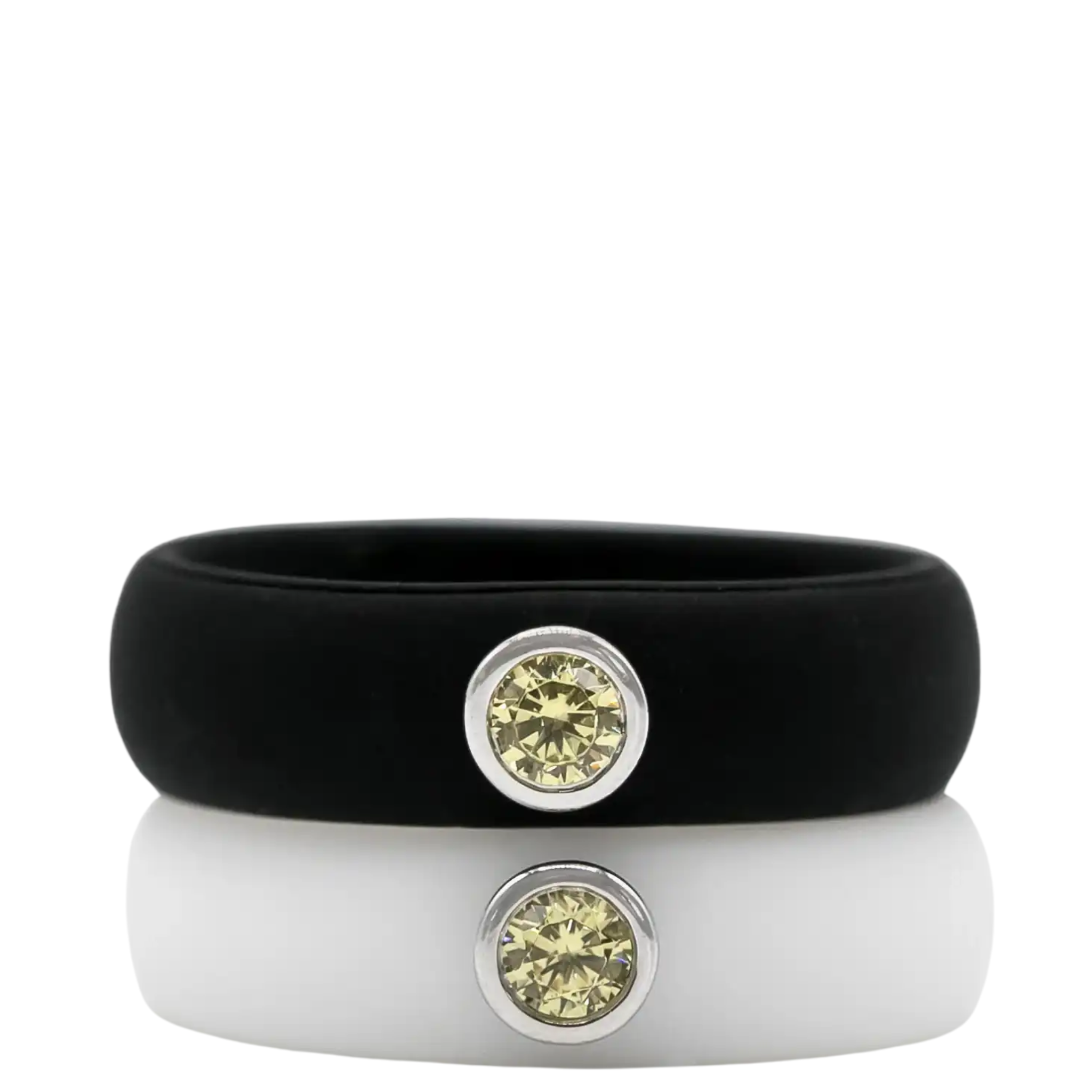 Yellow Cubic Zirconia Silicone Ring