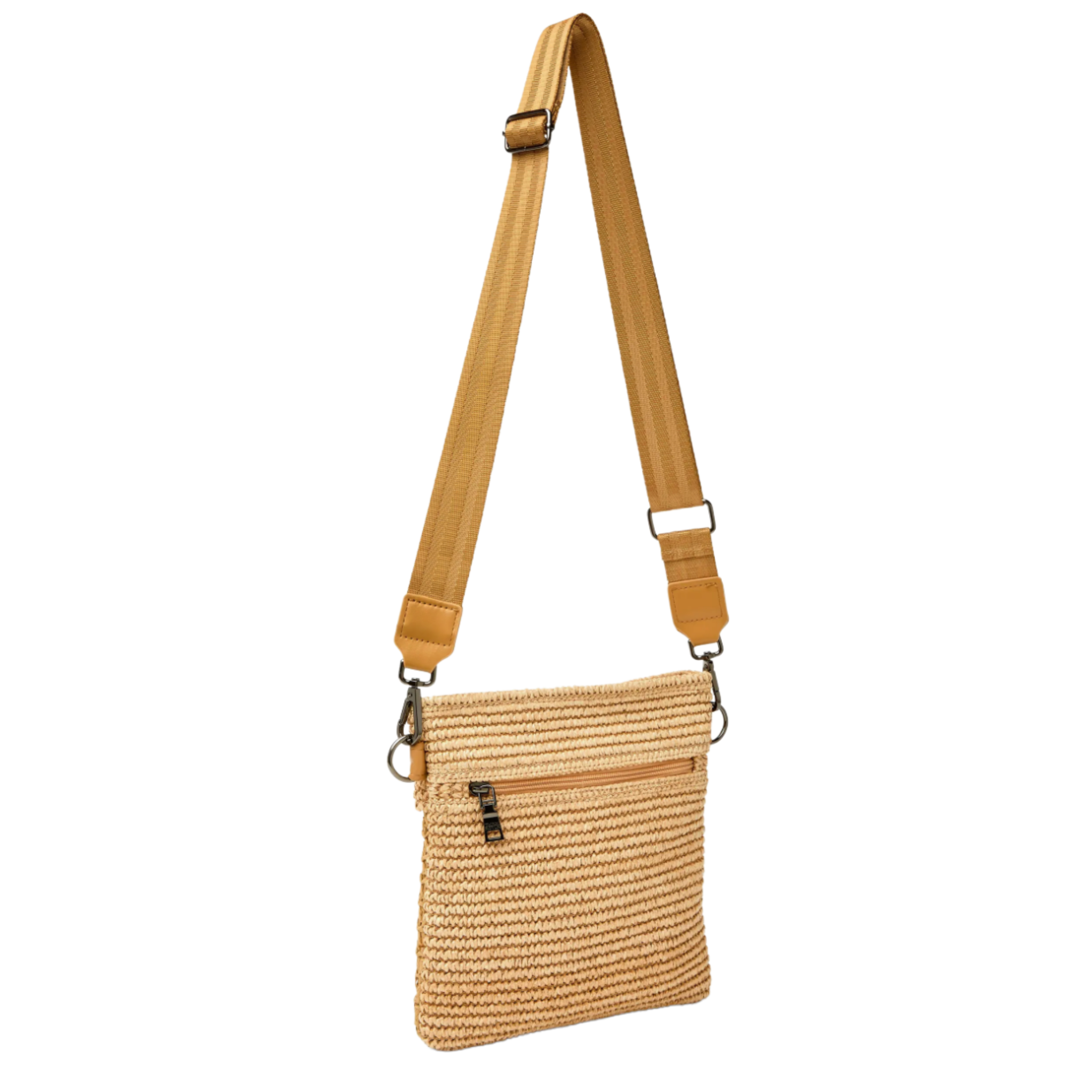 Think Royln Outlaw crossbody bag in stylish design with heart and bow bag charm, featuring adjustable strap and zipper closure.