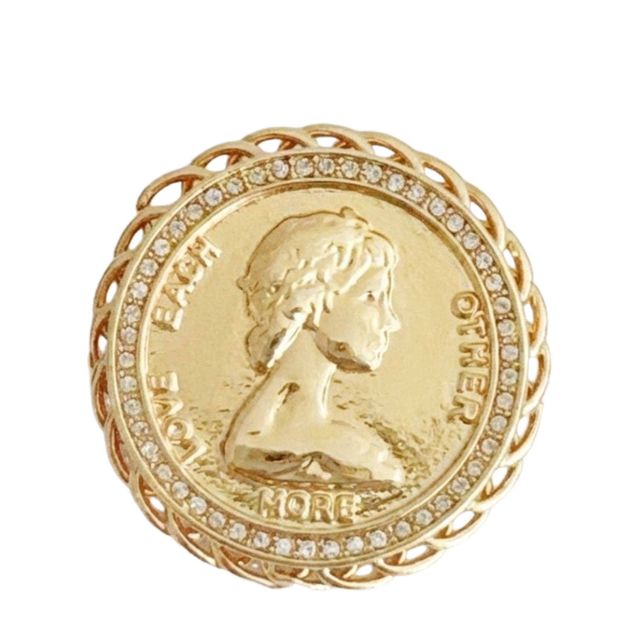 Vintage Medallion Coin Brooch Pin