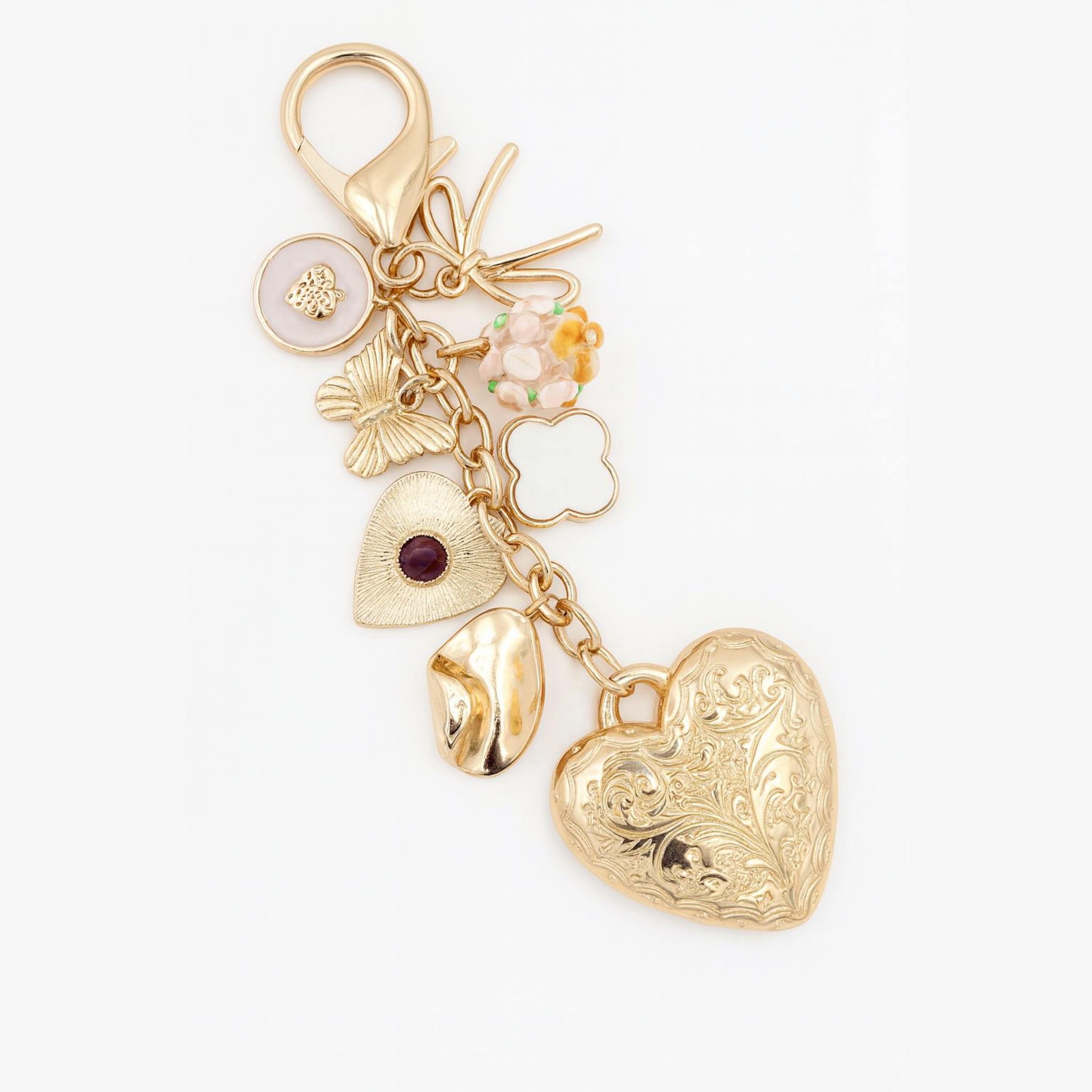 BAG KEYCHARM- HEART BOW BUTTERFLY CLOVER
