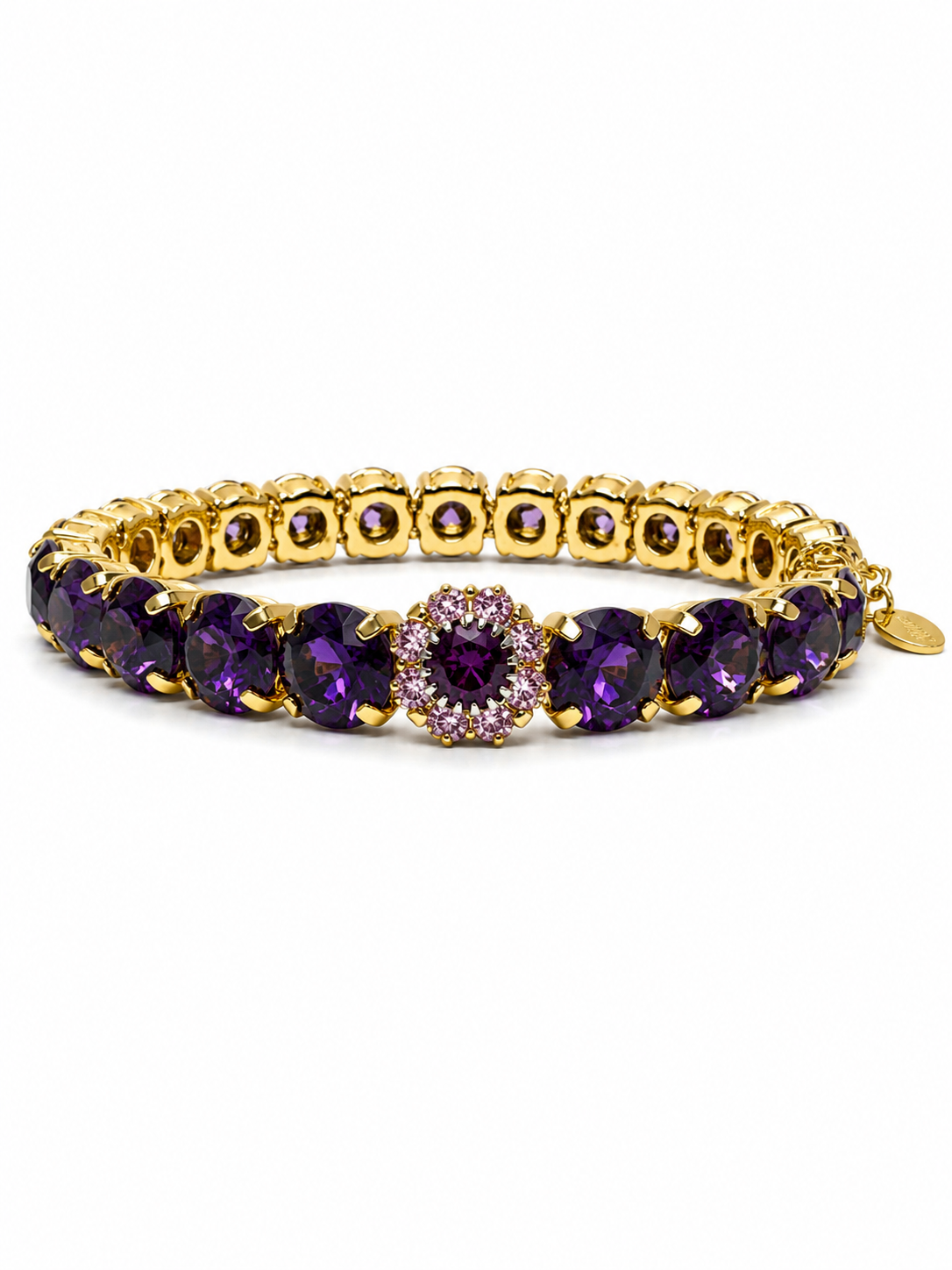 Private label Duchess Crystal Stretch Bracelet with 8.55mm faceted crystal beads, flexible and elegant jewelry accessory.