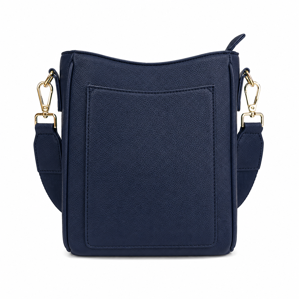 AHDORNED Madelyn vegan pebble leather messenger bag with adjustable strap and front flap, stylish and functional for everyday use.