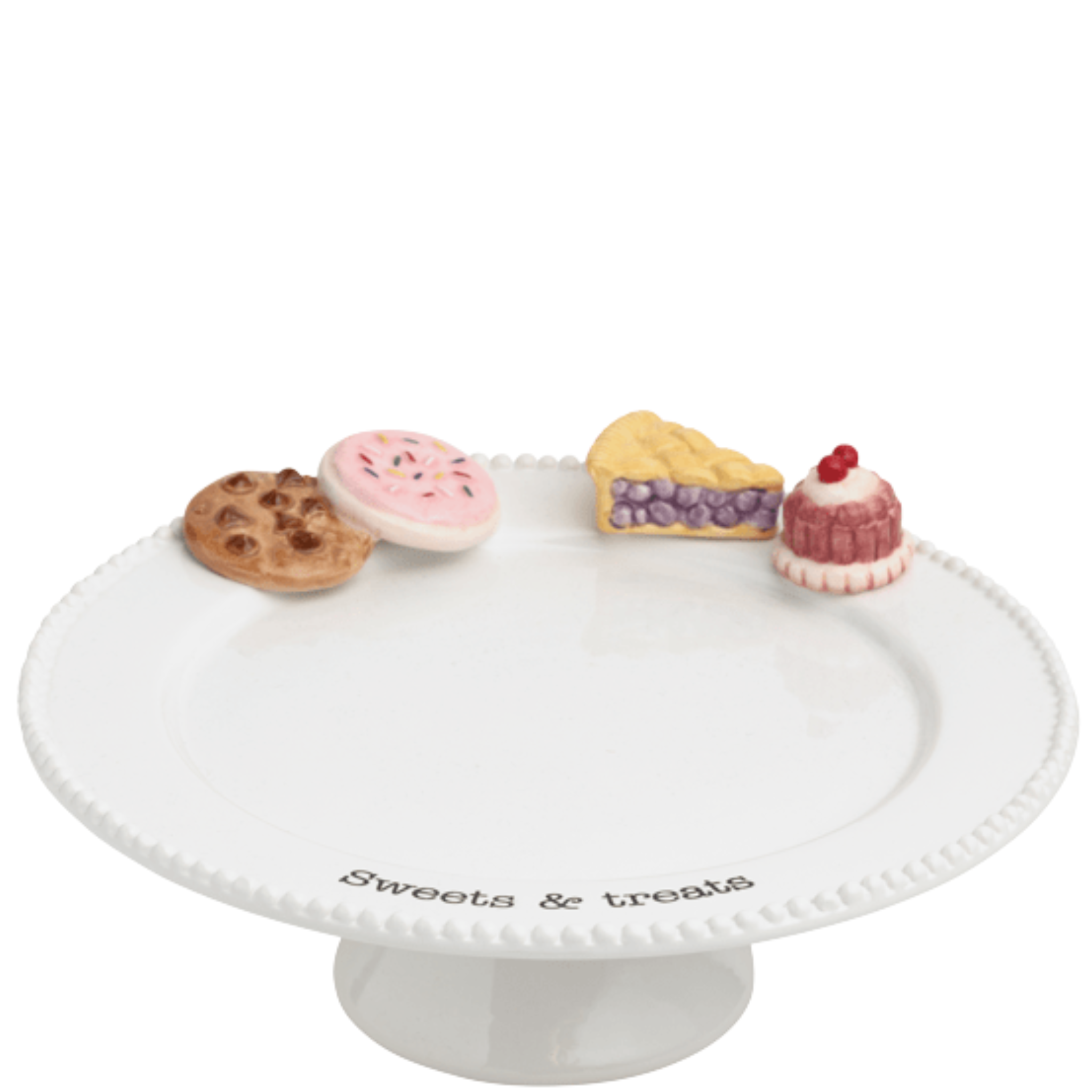 Colorful daisies on a Mud Pie Sweets & Treats Pedestal Server, perfect for displaying desserts and treats in giftware style.