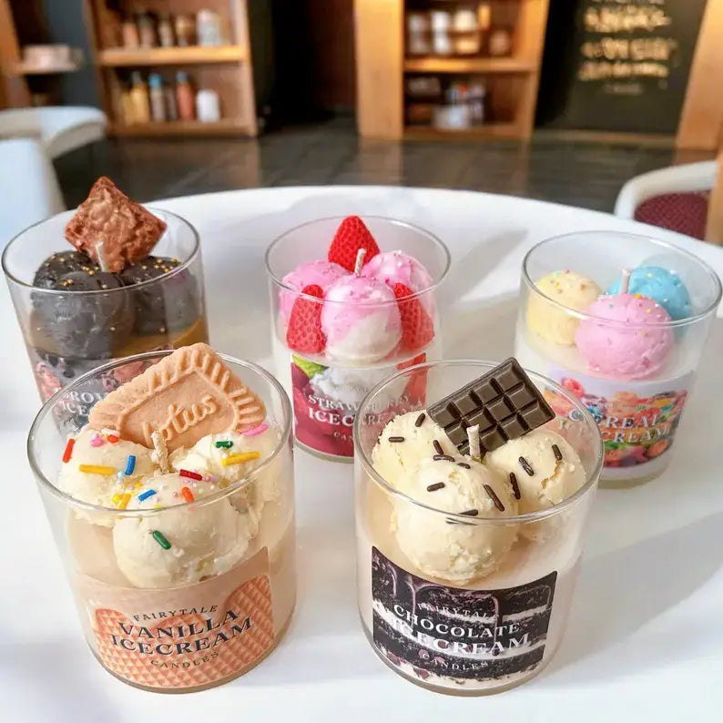 Cereal Ice Cream Candle 8 oz - Realistic Dessert Candle