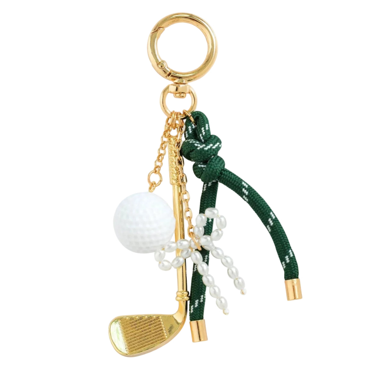 Cute golf bag charm featuring a playful design, perfect for adding personality to your golf gear.