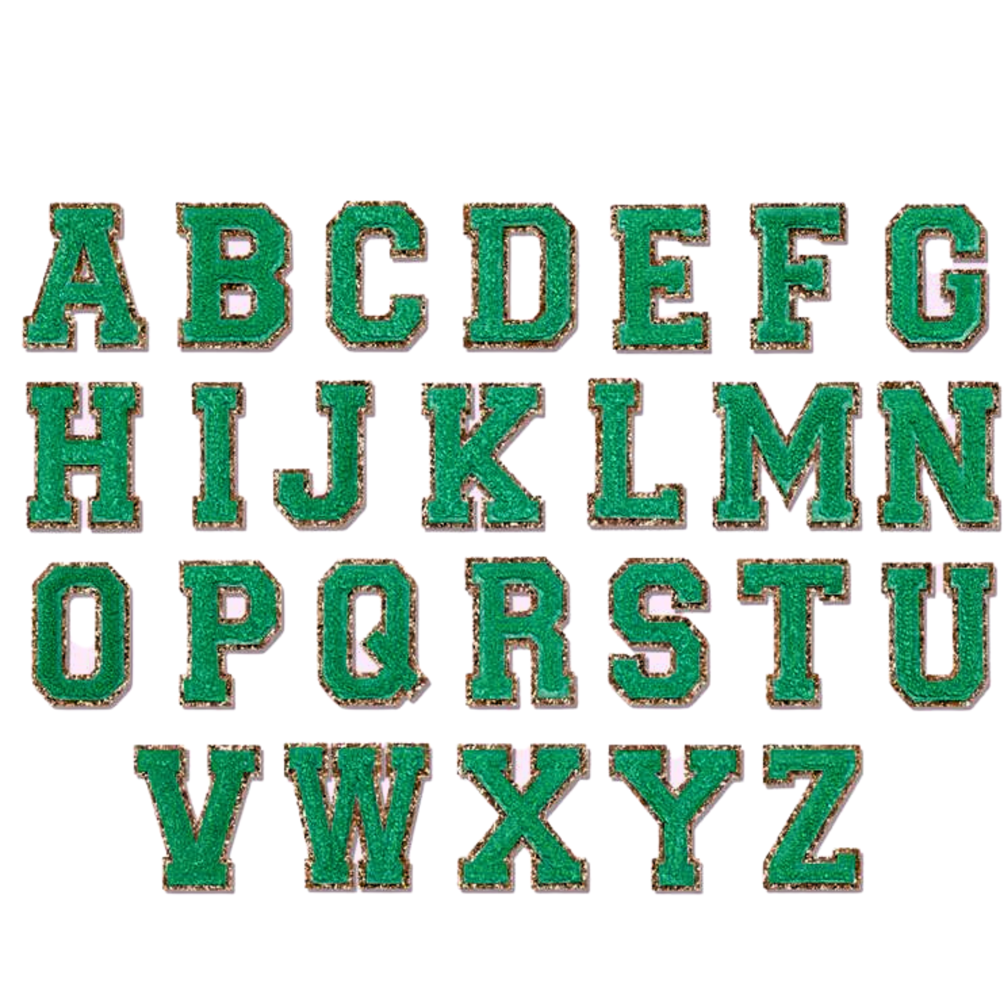 Hunter Green Glitter Varsity Letter Sticker Initials