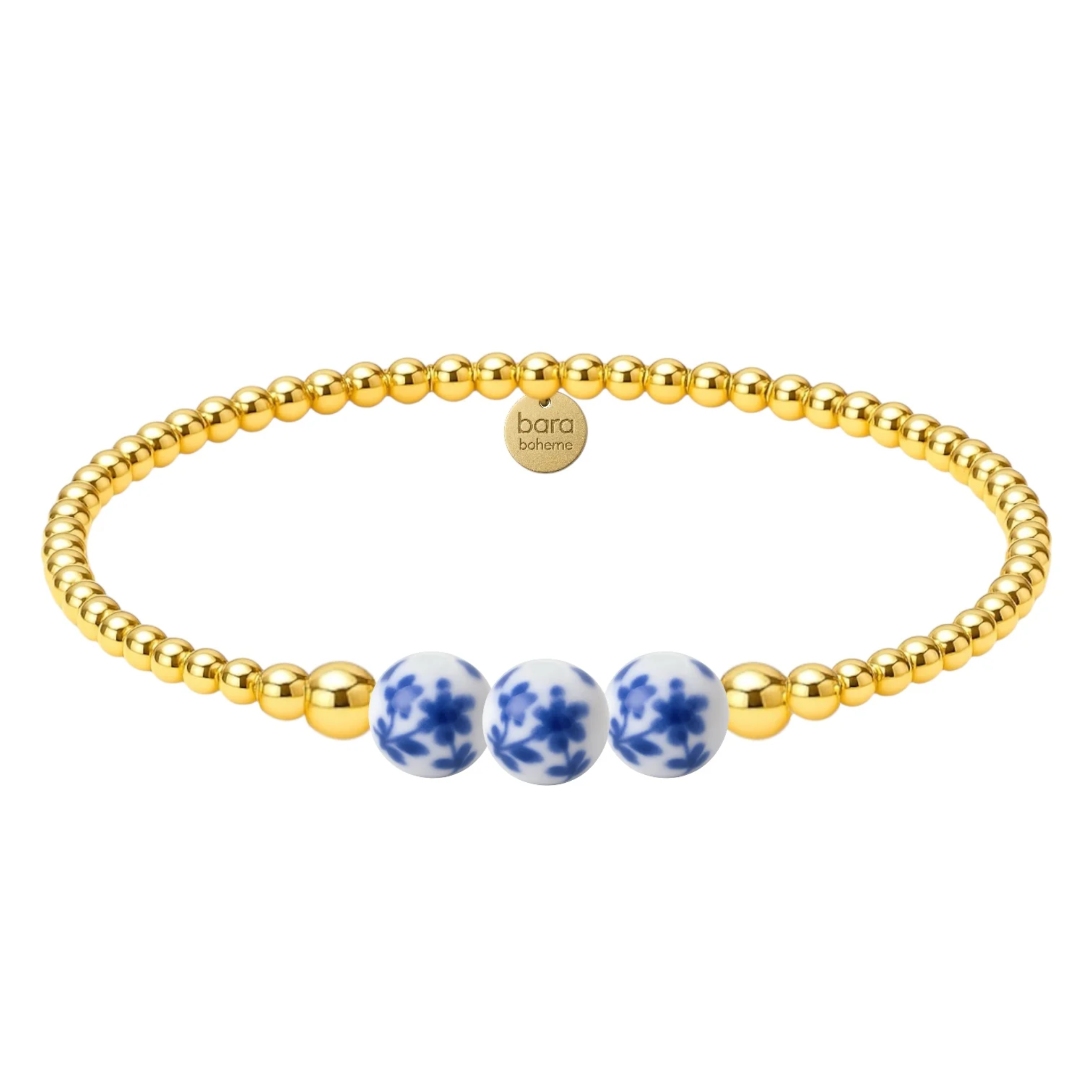 Magnolia Gold Filled Beaded Bracelet with Porcelain Regular price
