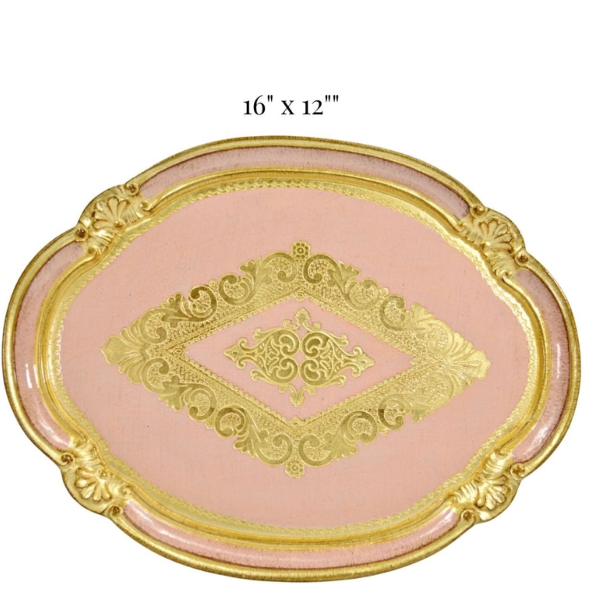 Florentine Carved Wood Oval Tray