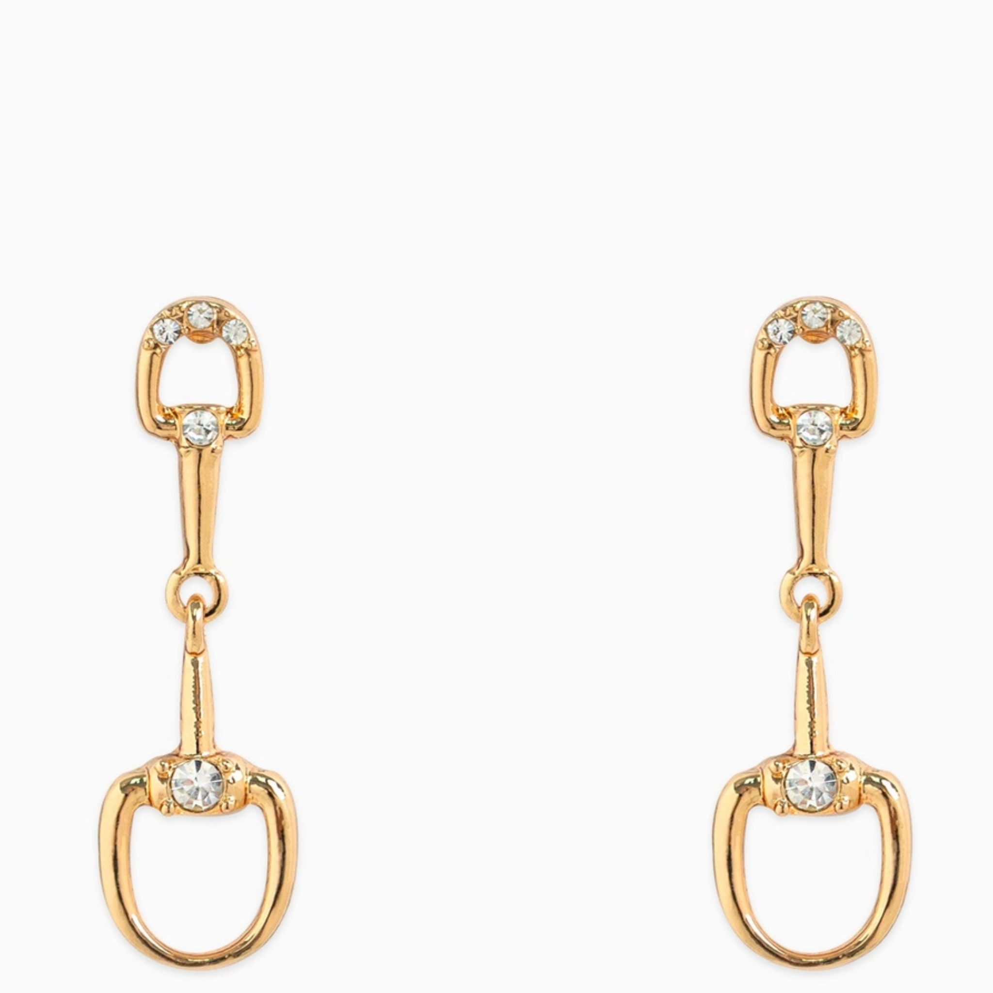 Western Horsebit Drop Stone Earrings